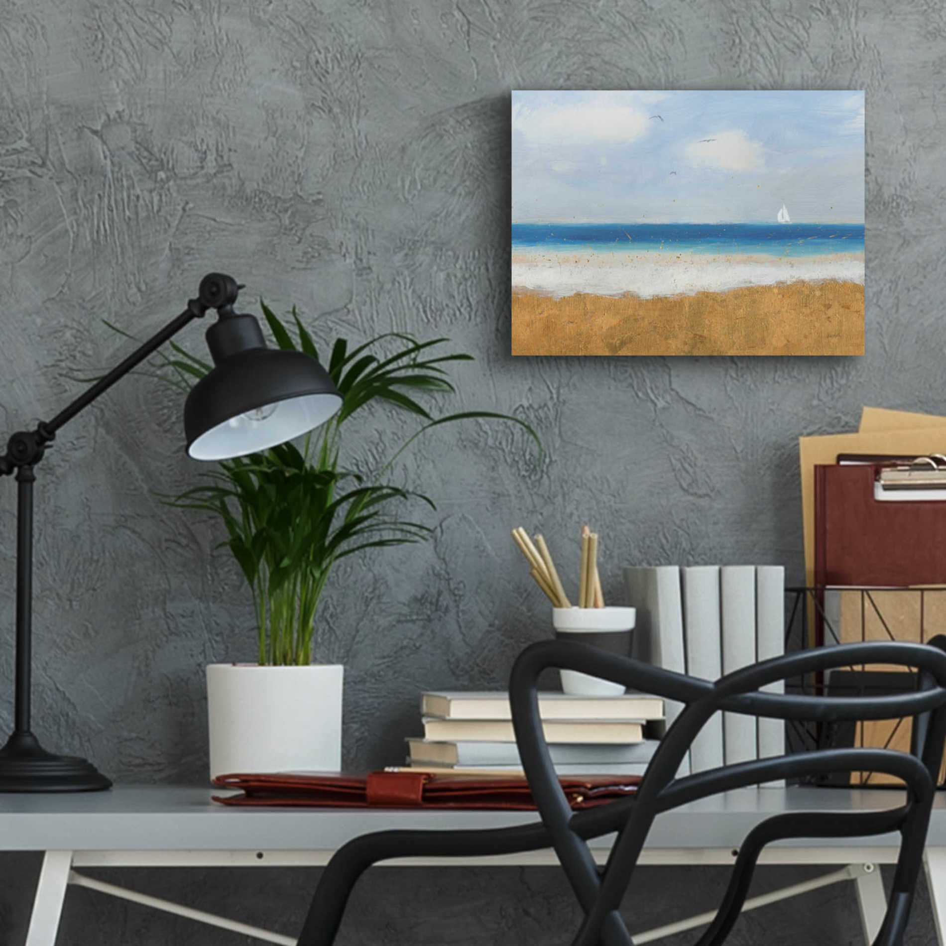 Epic Art 'Beach Horizon' by James Wiens, Acrylic Glass Wall Art,16x12