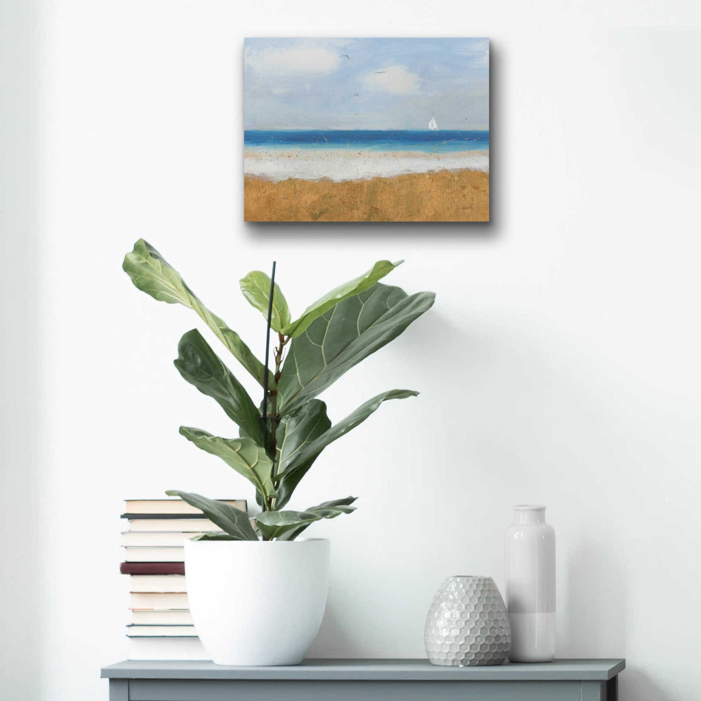 Epic Art 'Beach Horizon' by James Wiens, Acrylic Glass Wall Art,16x12