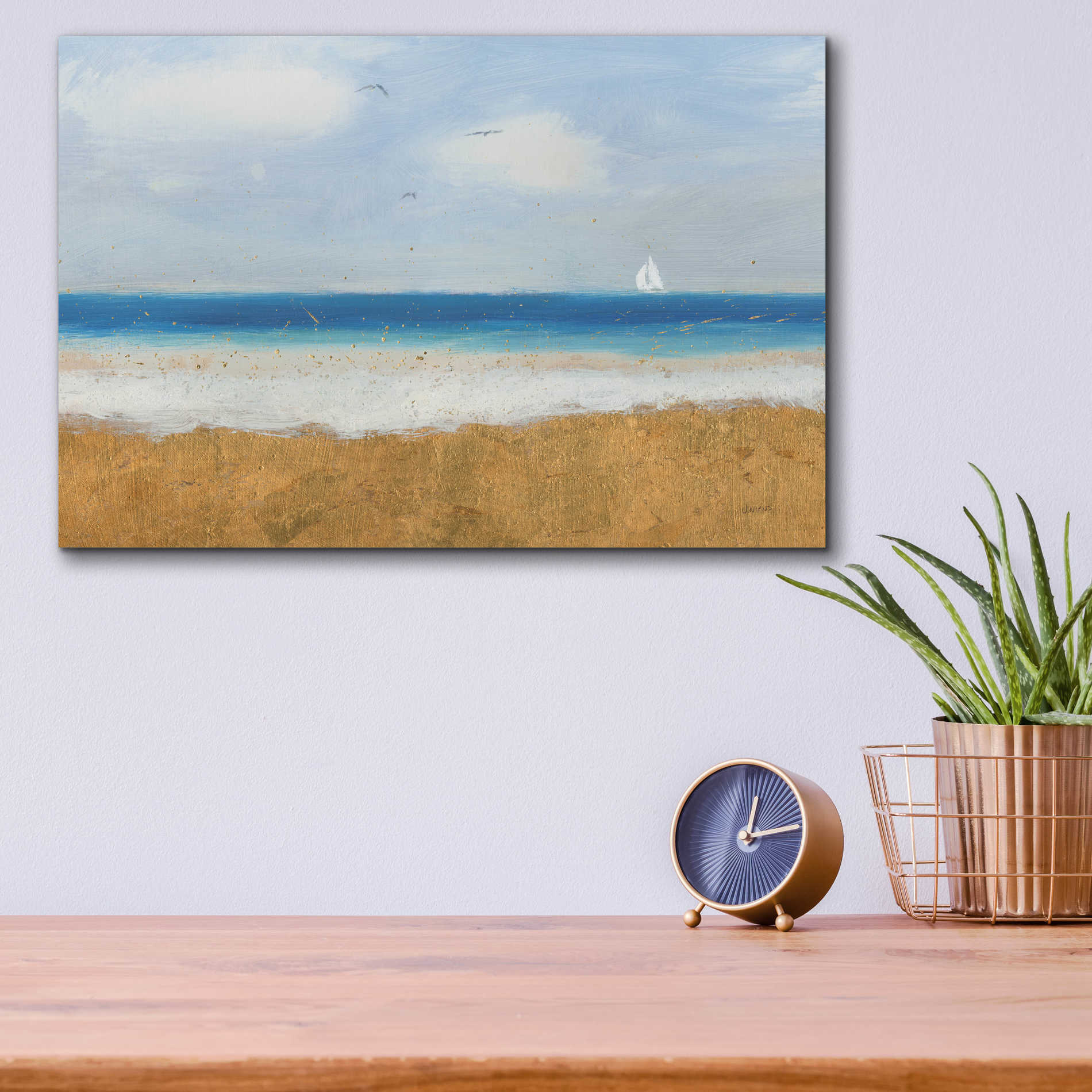 Epic Art 'Beach Horizon' by James Wiens, Acrylic Glass Wall Art,16x12