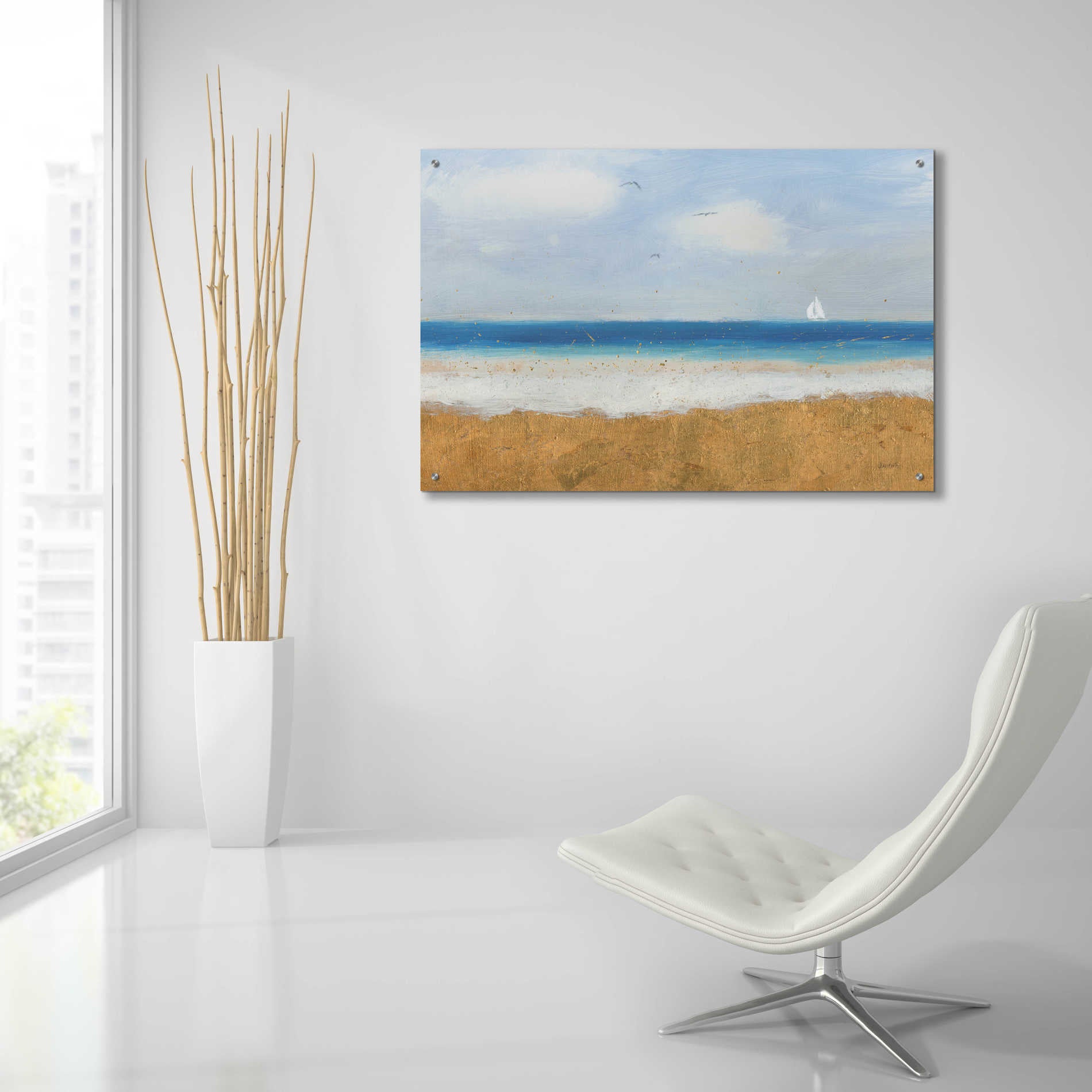 Epic Art 'Beach Horizon' by James Wiens, Acrylic Glass Wall Art,36x24