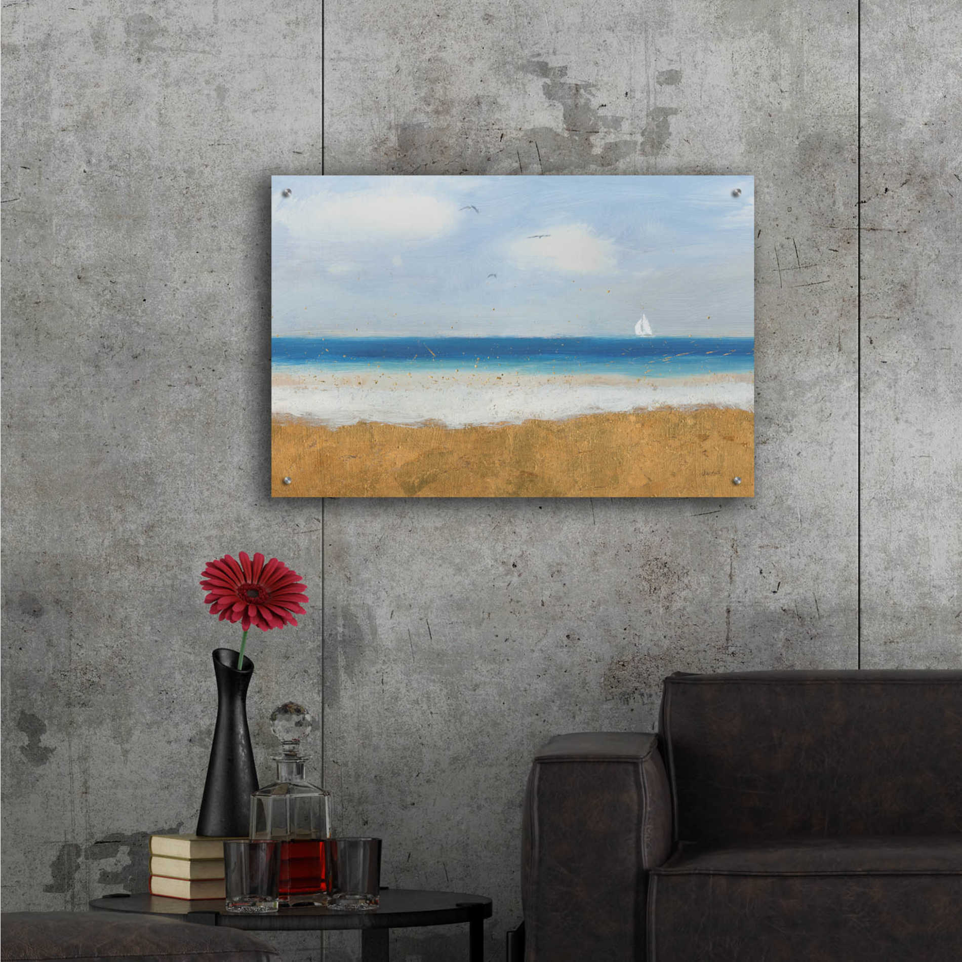 Epic Art 'Beach Horizon' by James Wiens, Acrylic Glass Wall Art,36x24