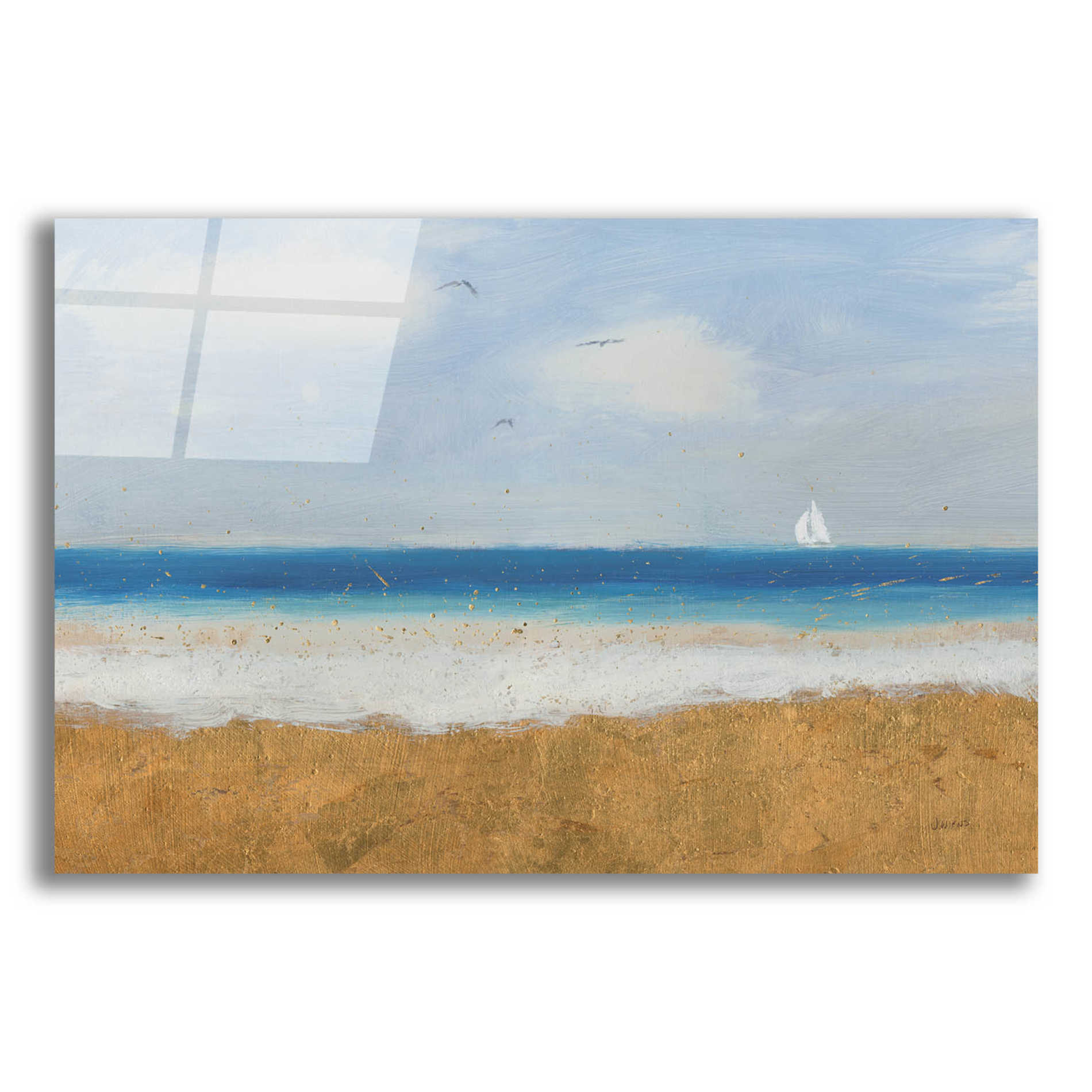 Epic Art 'Beach Horizon' by James Wiens, Acrylic Glass Wall Art,18x12x1.1x0,26x18x1.1x0,40x26x1.74x0,60x40x1.74x0