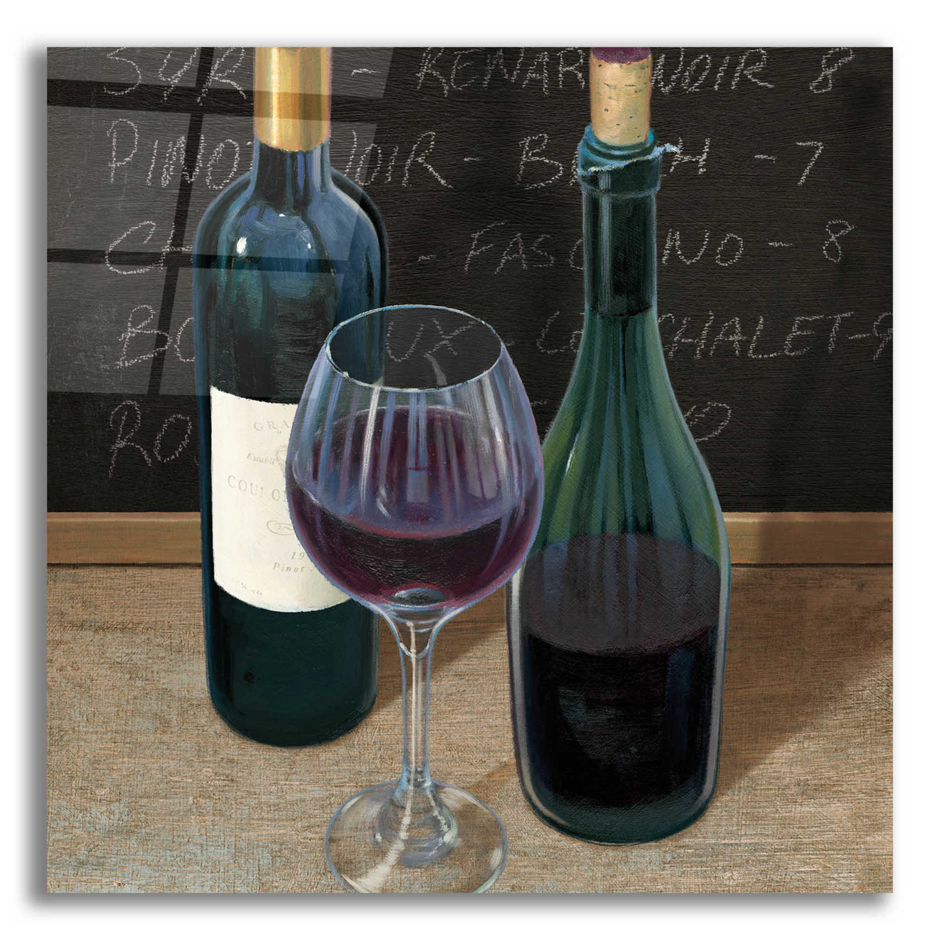 Epic Art 'Wine Spirit III' by James Wiens, Acrylic Glass Wall Art,12x12x1.1x0,18x18x1.1x0,26x26x1.74x0,37x37x1.74x0