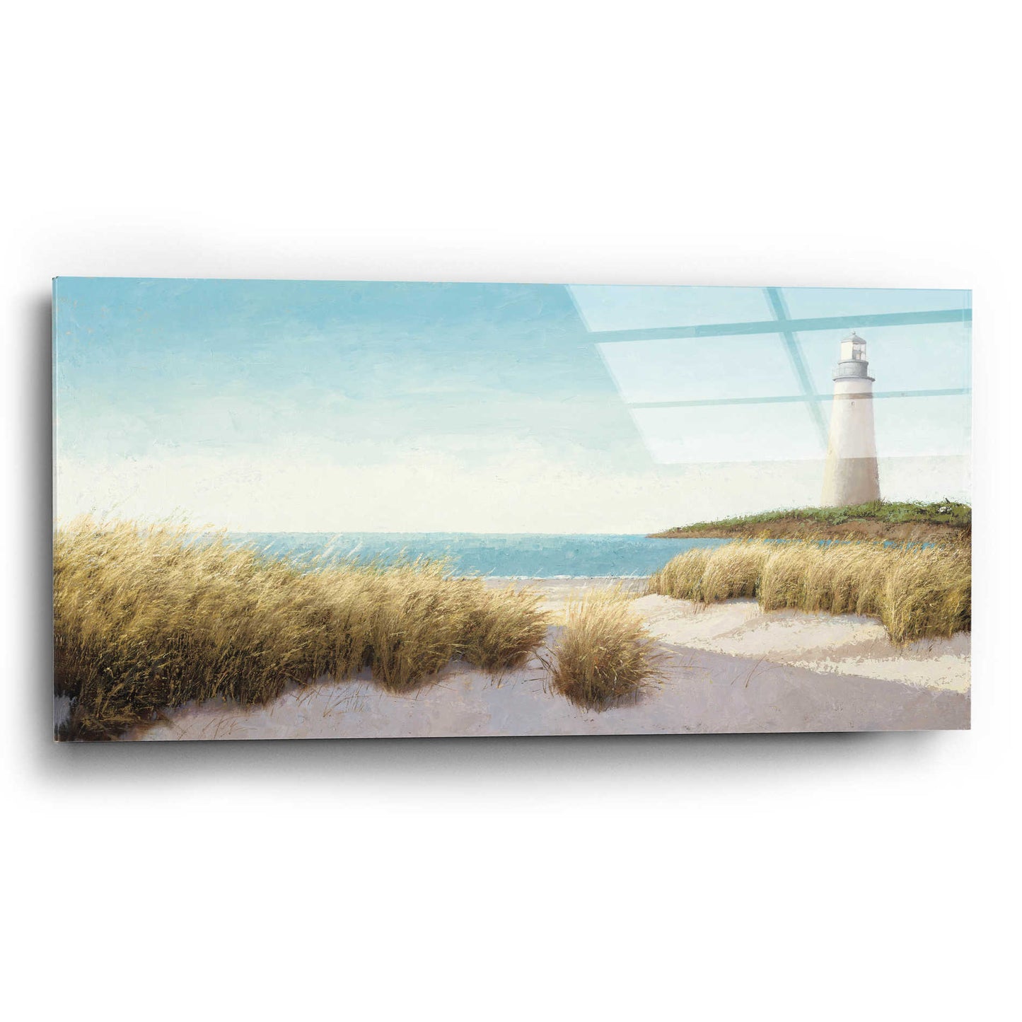Epic Art 'Lighthouse by the Sea' by James Wiens, Acrylic Glass Wall Art,24x12