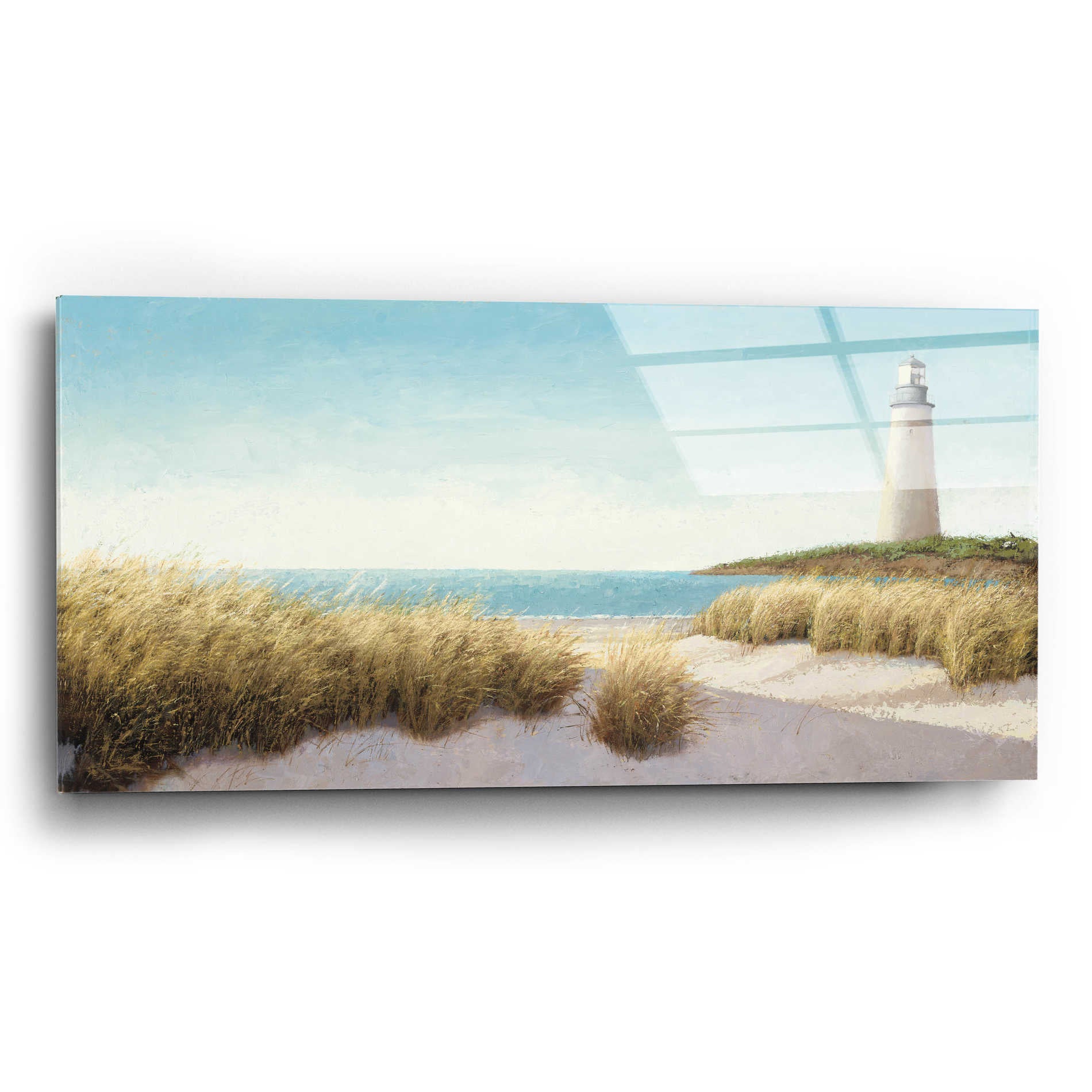 Epic Art 'Lighthouse by the Sea' by James Wiens, Acrylic Glass Wall Art,24x12