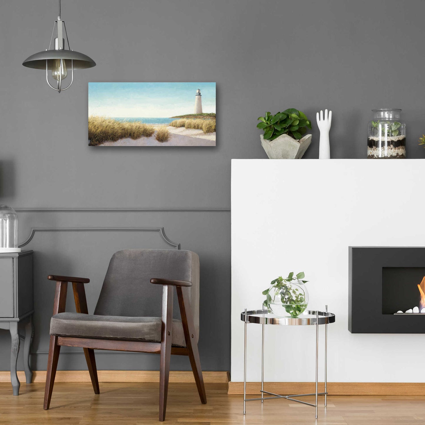 Epic Art 'Lighthouse by the Sea' by James Wiens, Acrylic Glass Wall Art,24x12