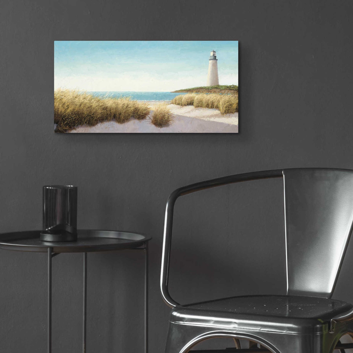 Epic Art 'Lighthouse by the Sea' by James Wiens, Acrylic Glass Wall Art,24x12