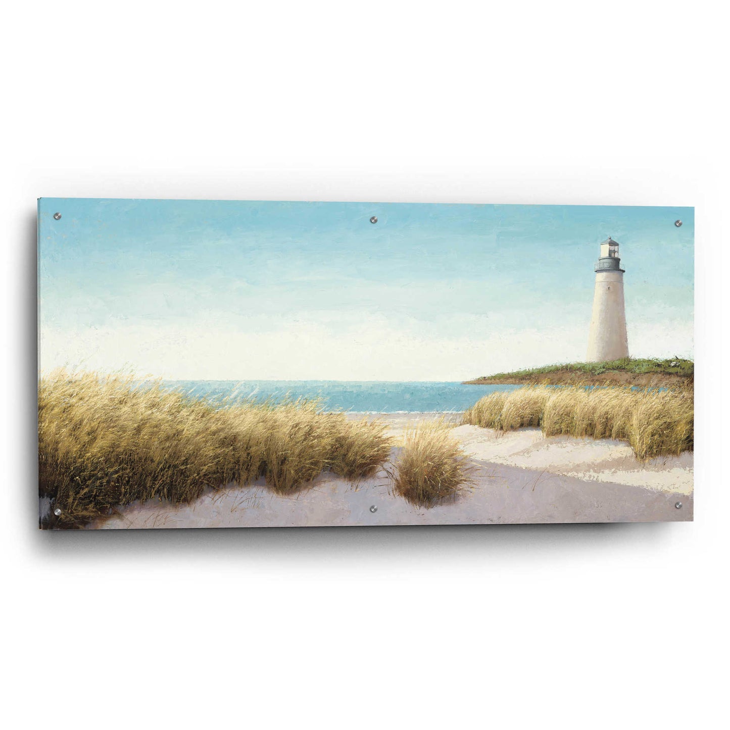 Epic Art 'Lighthouse by the Sea' by James Wiens, Acrylic Glass Wall Art,48x24