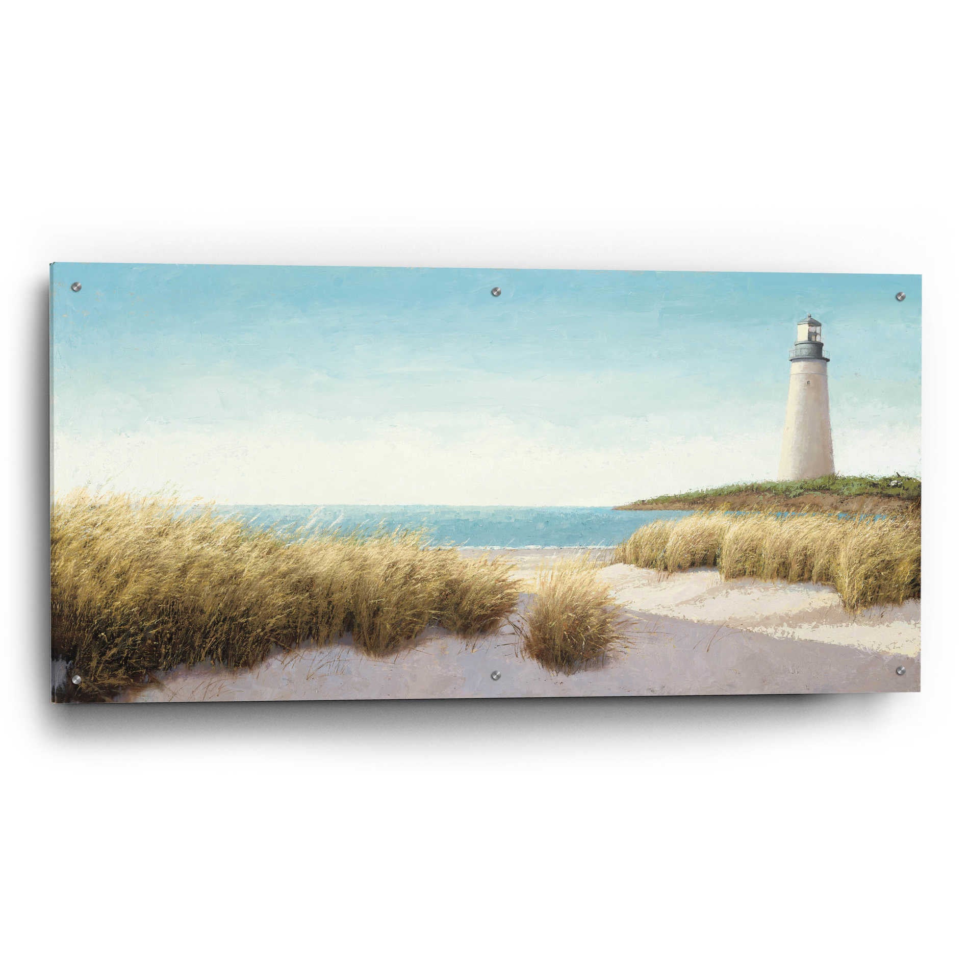 Epic Art 'Lighthouse by the Sea' by James Wiens, Acrylic Glass Wall Art,48x24