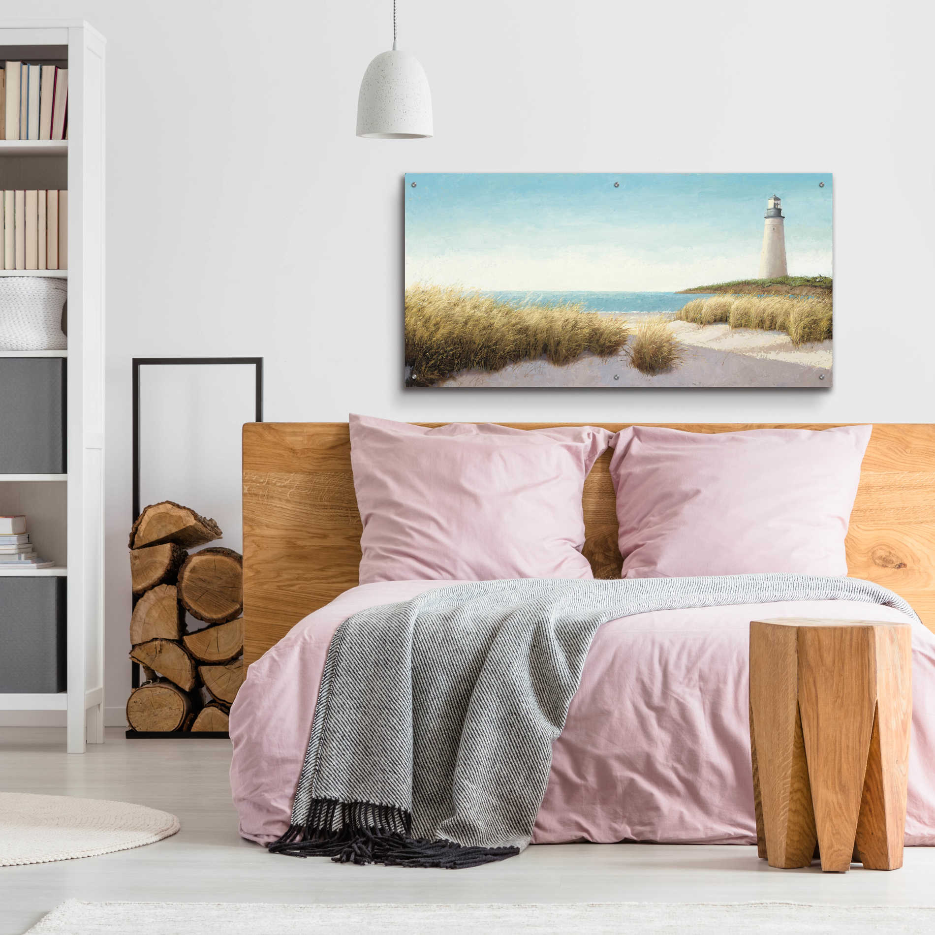 Epic Art 'Lighthouse by the Sea' by James Wiens, Acrylic Glass Wall Art,48x24