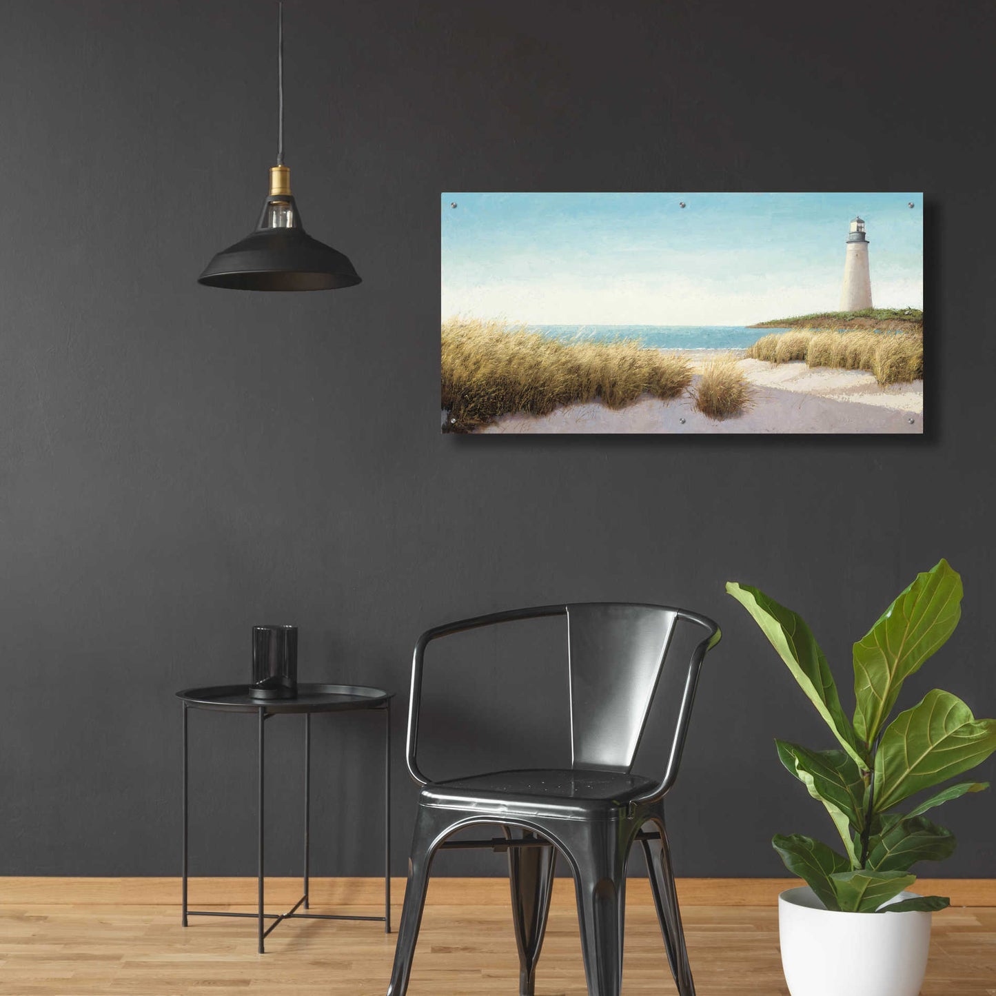 Epic Art 'Lighthouse by the Sea' by James Wiens, Acrylic Glass Wall Art,48x24
