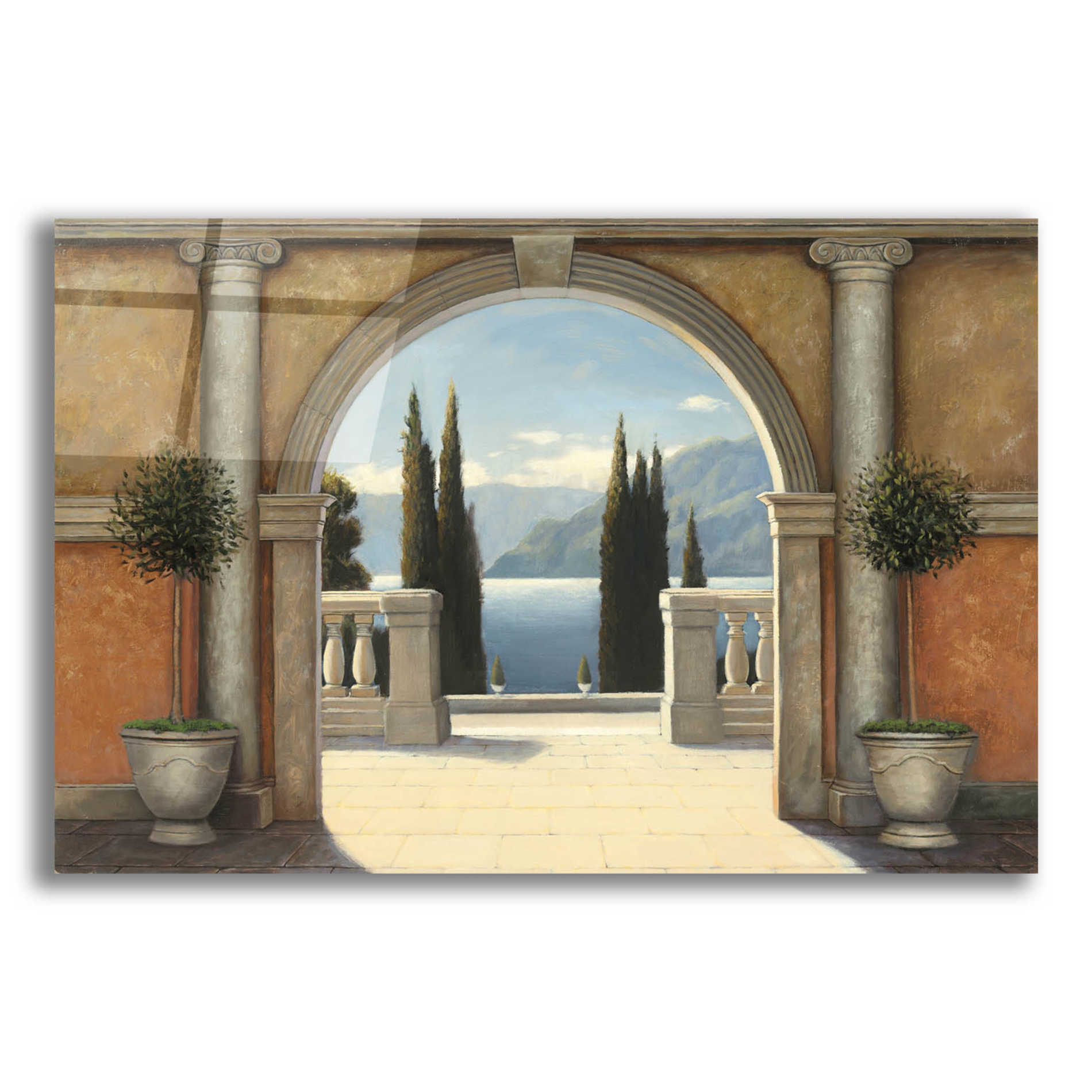 Epic Art 'Italian Balcony' by James Wiens, Acrylic Glass Wall Art,18x12x1.1x0,26x18x1.1x0,40x26x1.74x0,60x40x1.74x0
