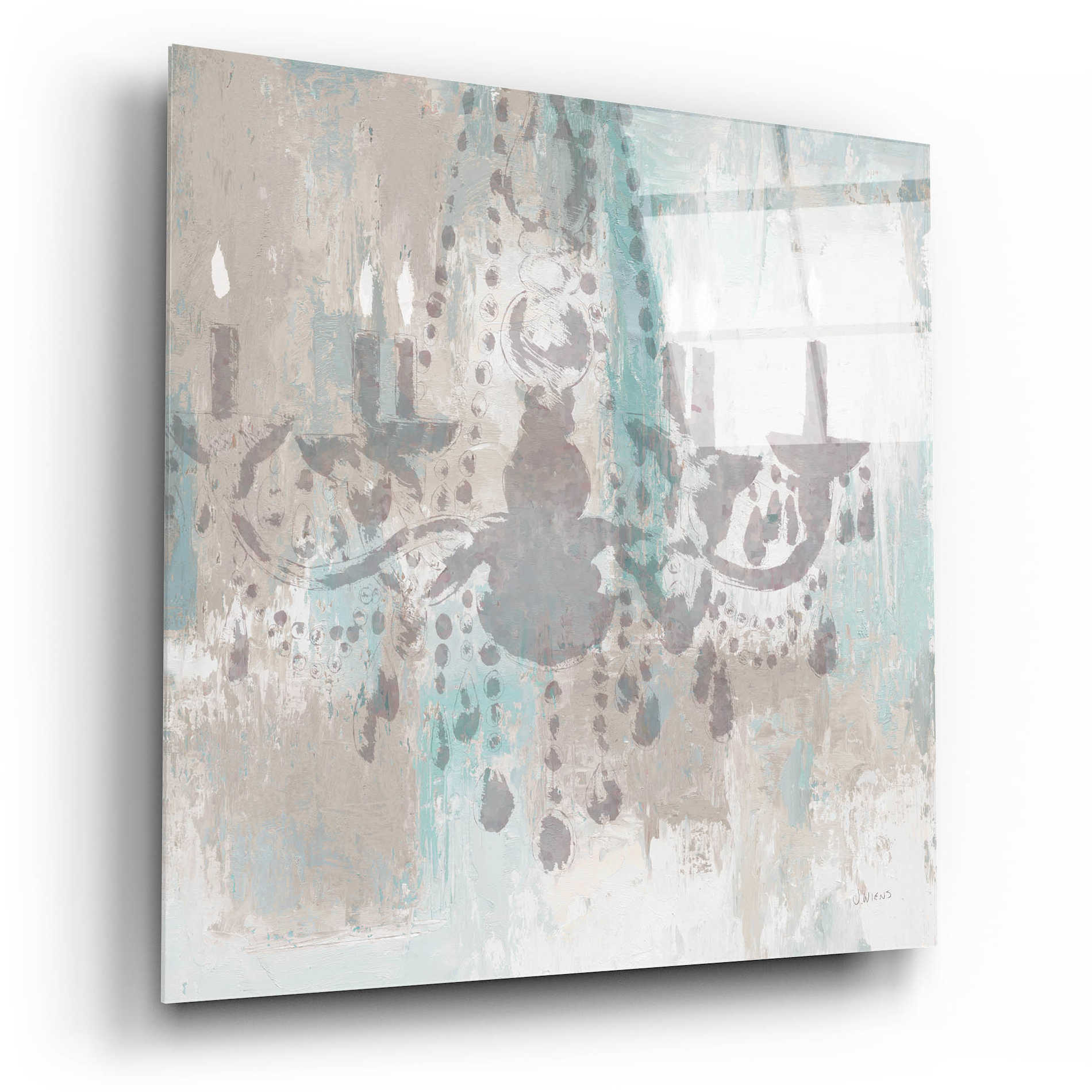 Epic Art 'Candelabra Teal I' by James Wiens, Acrylic Glass Wall Art,12x12