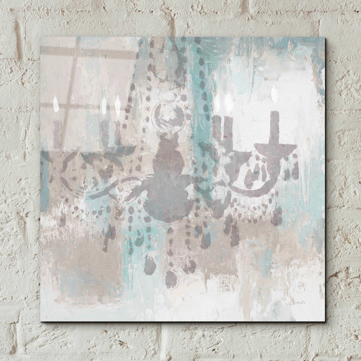 Epic Art 'Candelabra Teal I' by James Wiens, Acrylic Glass Wall Art,12x12