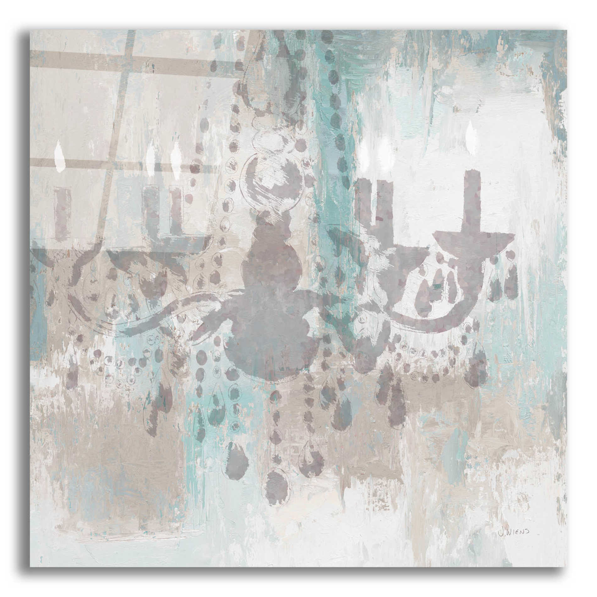 Epic Art 'Candelabra Teal I' by James Wiens, Acrylic Glass Wall Art,12x12