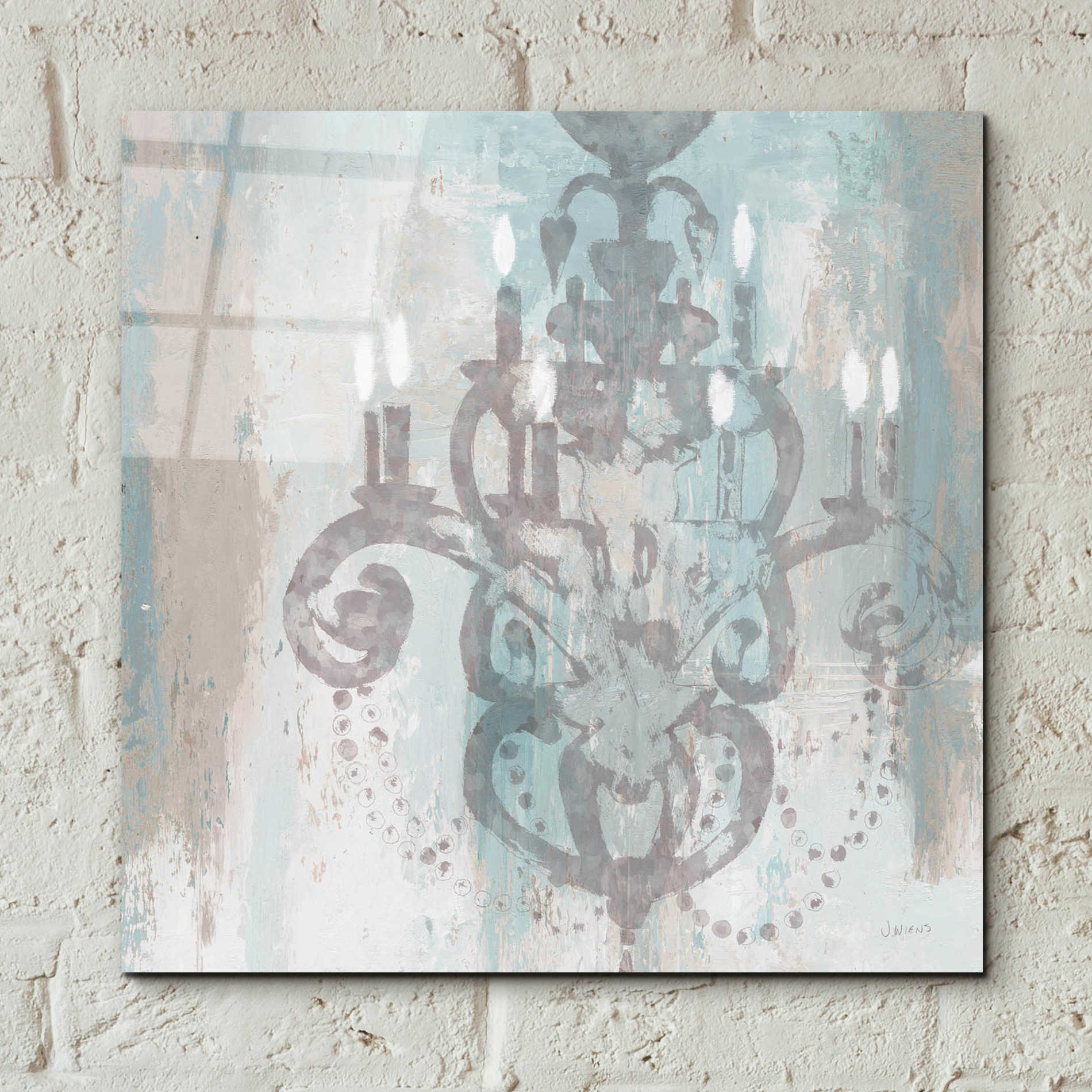 Epic Art 'Candelabra Teal II' by James Wiens, Acrylic Glass Wall Art,12x12