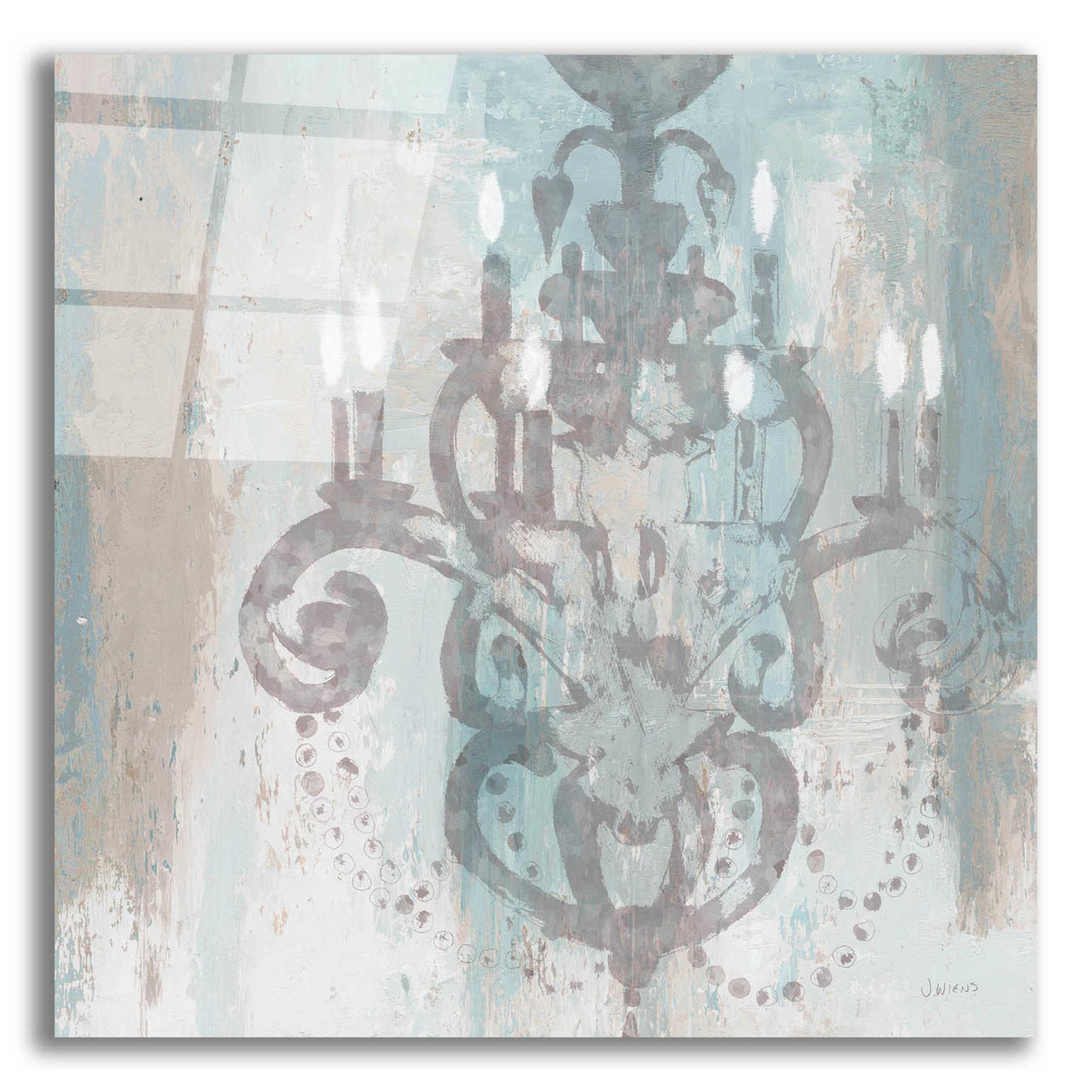 Epic Art 'Candelabra Teal II' by James Wiens, Acrylic Glass Wall Art,12x12