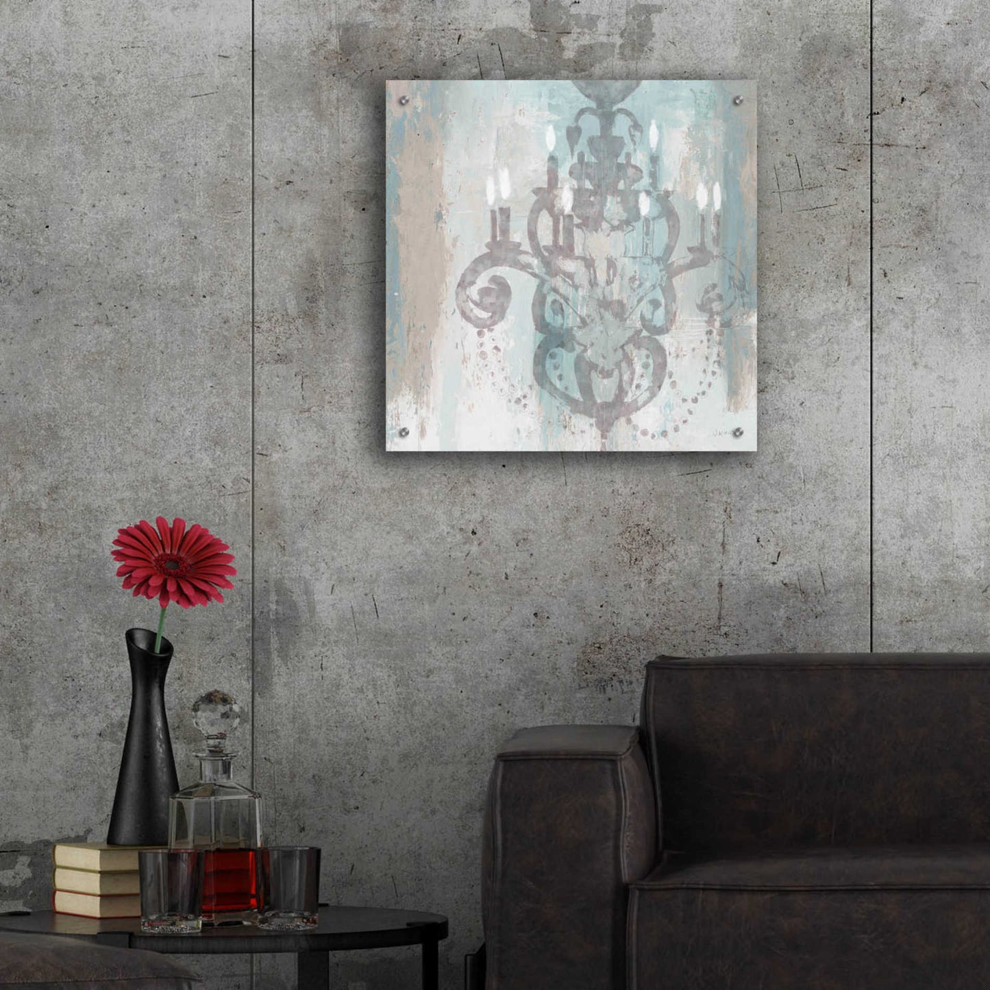 Epic Art 'Candelabra Teal II' by James Wiens, Acrylic Glass Wall Art,24x24