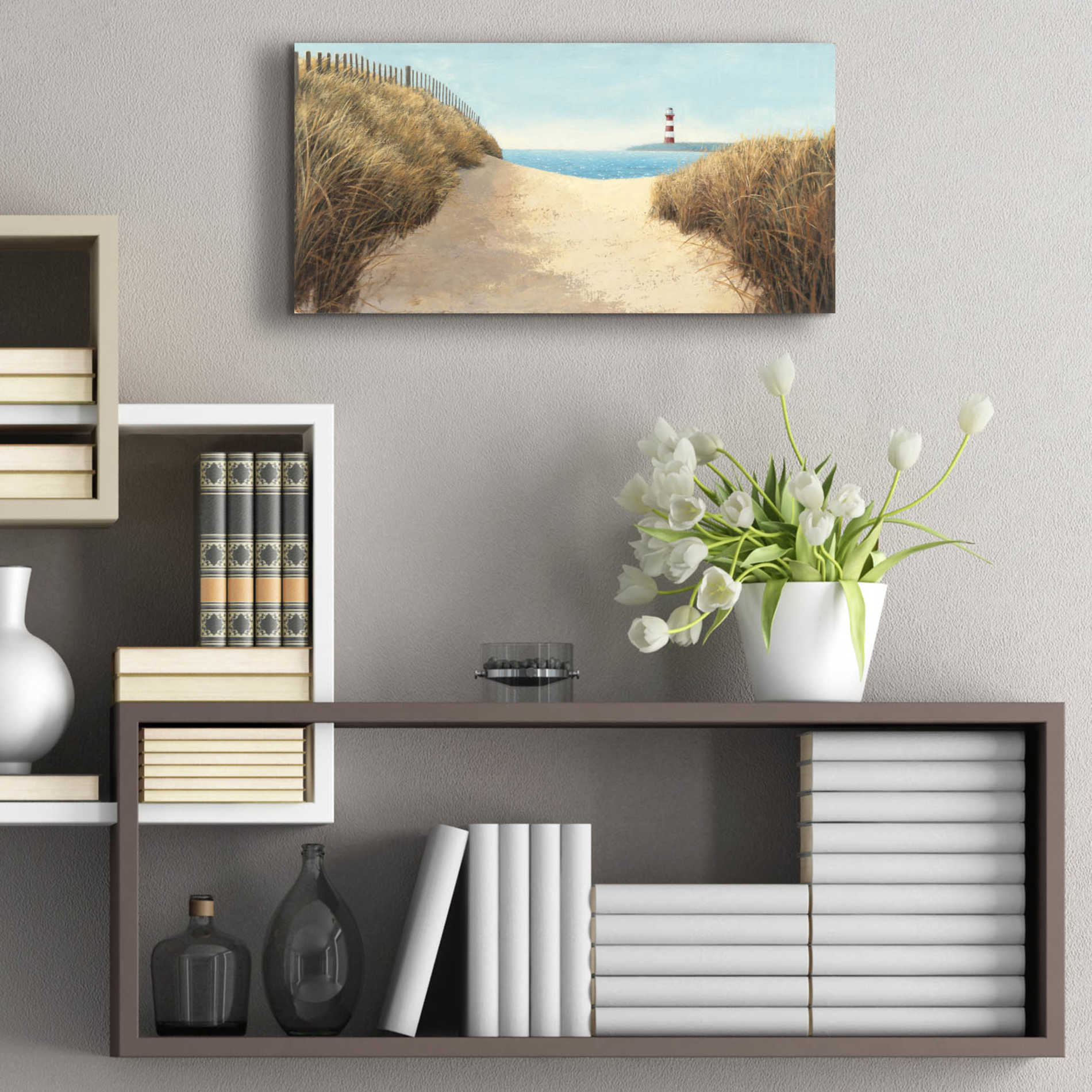 Epic Art 'Beach Path Panel I' by James Wiens, Acrylic Glass Wall Art,24x12