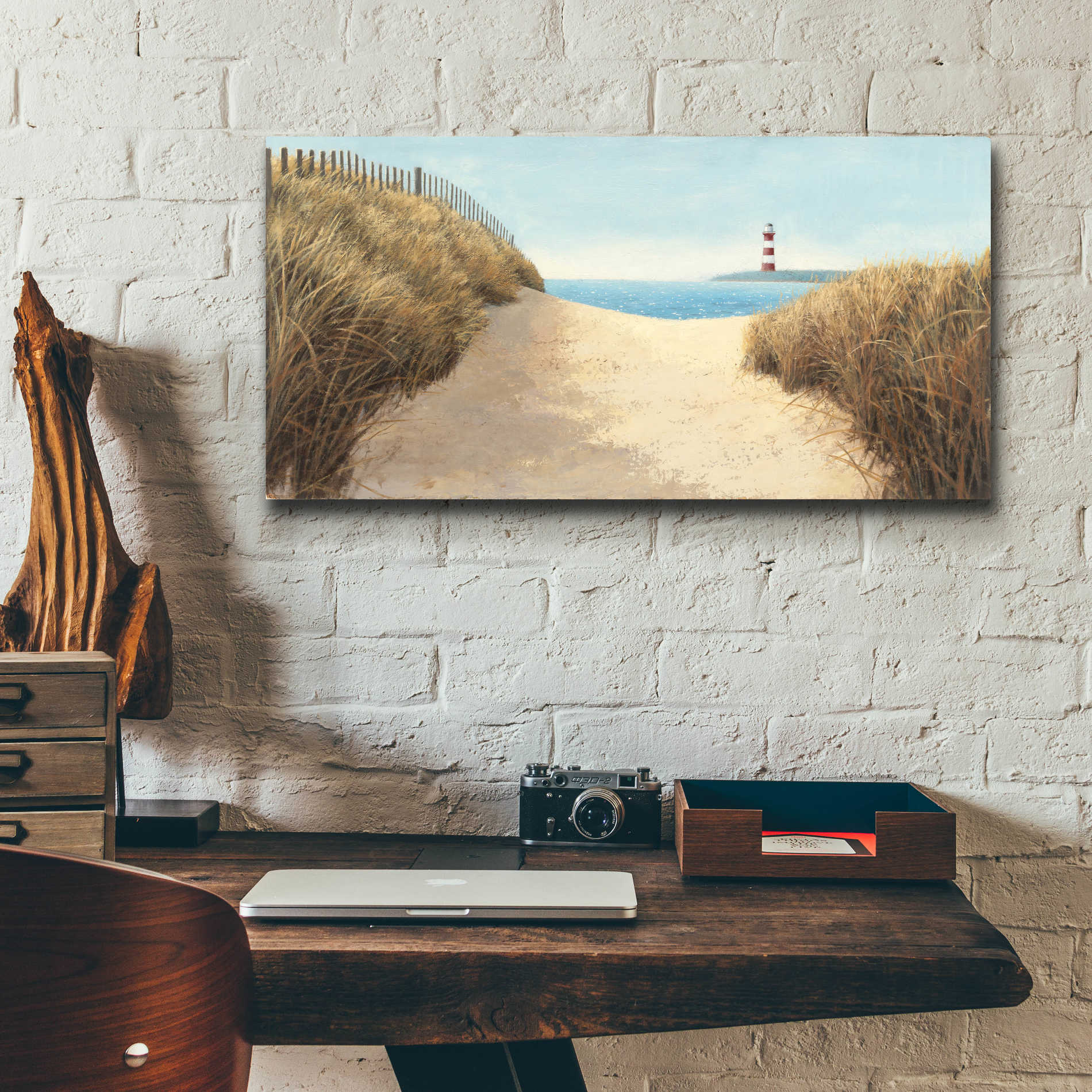 Epic Art 'Beach Path Panel I' by James Wiens, Acrylic Glass Wall Art,24x12