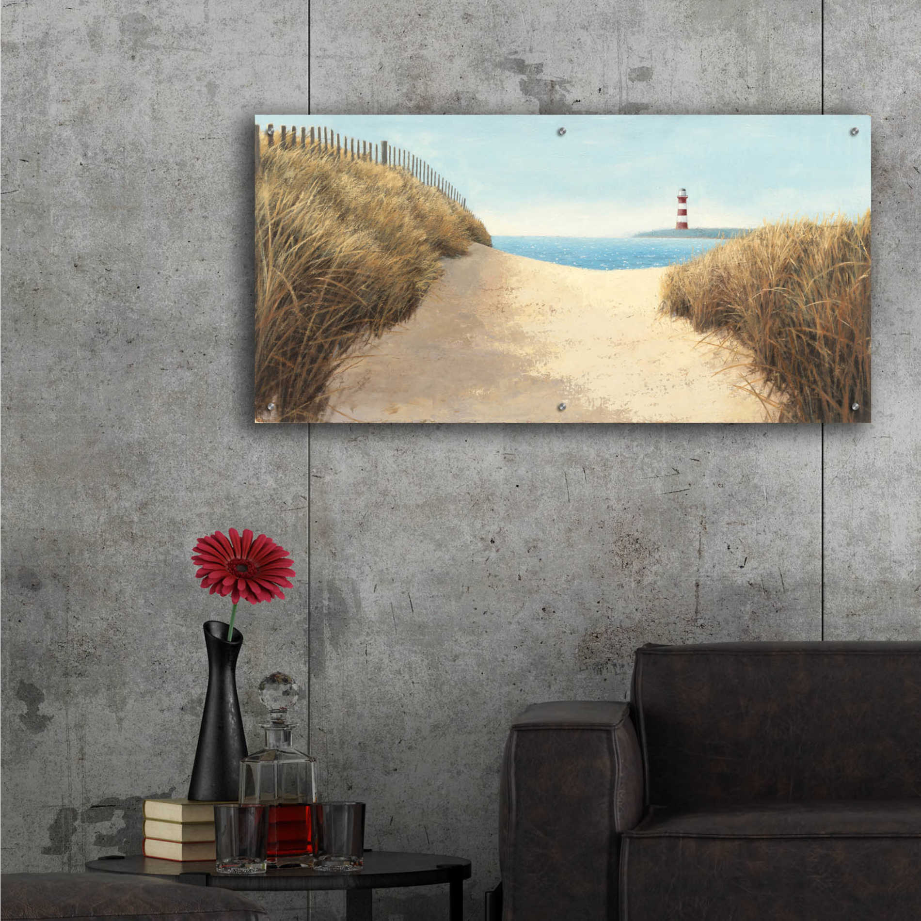 Epic Art 'Beach Path Panel I' by James Wiens, Acrylic Glass Wall Art,48x24