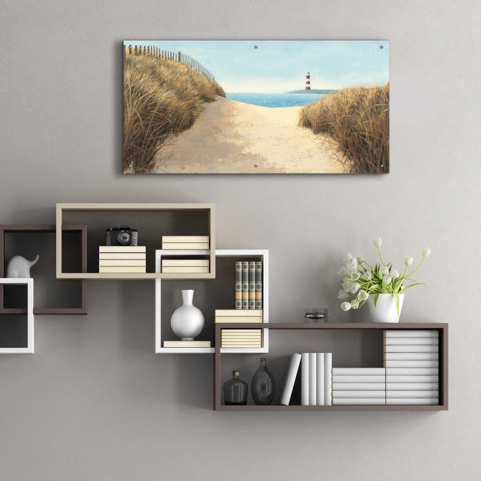 Epic Art 'Beach Path Panel I' by James Wiens, Acrylic Glass Wall Art,48x24