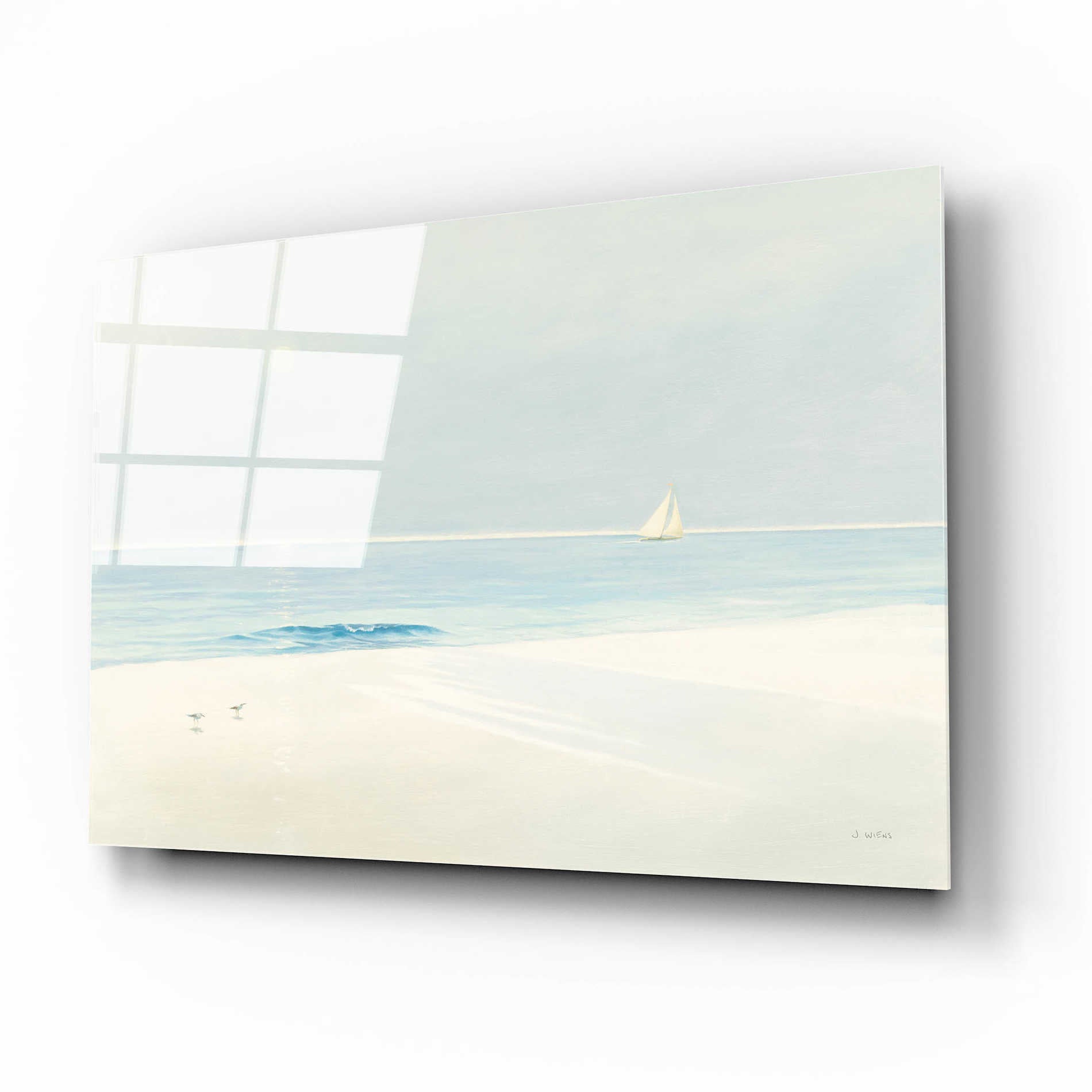 Epic Art 'Serene Beach' by James Wiens, Acrylic Glass Wall Art,16x12