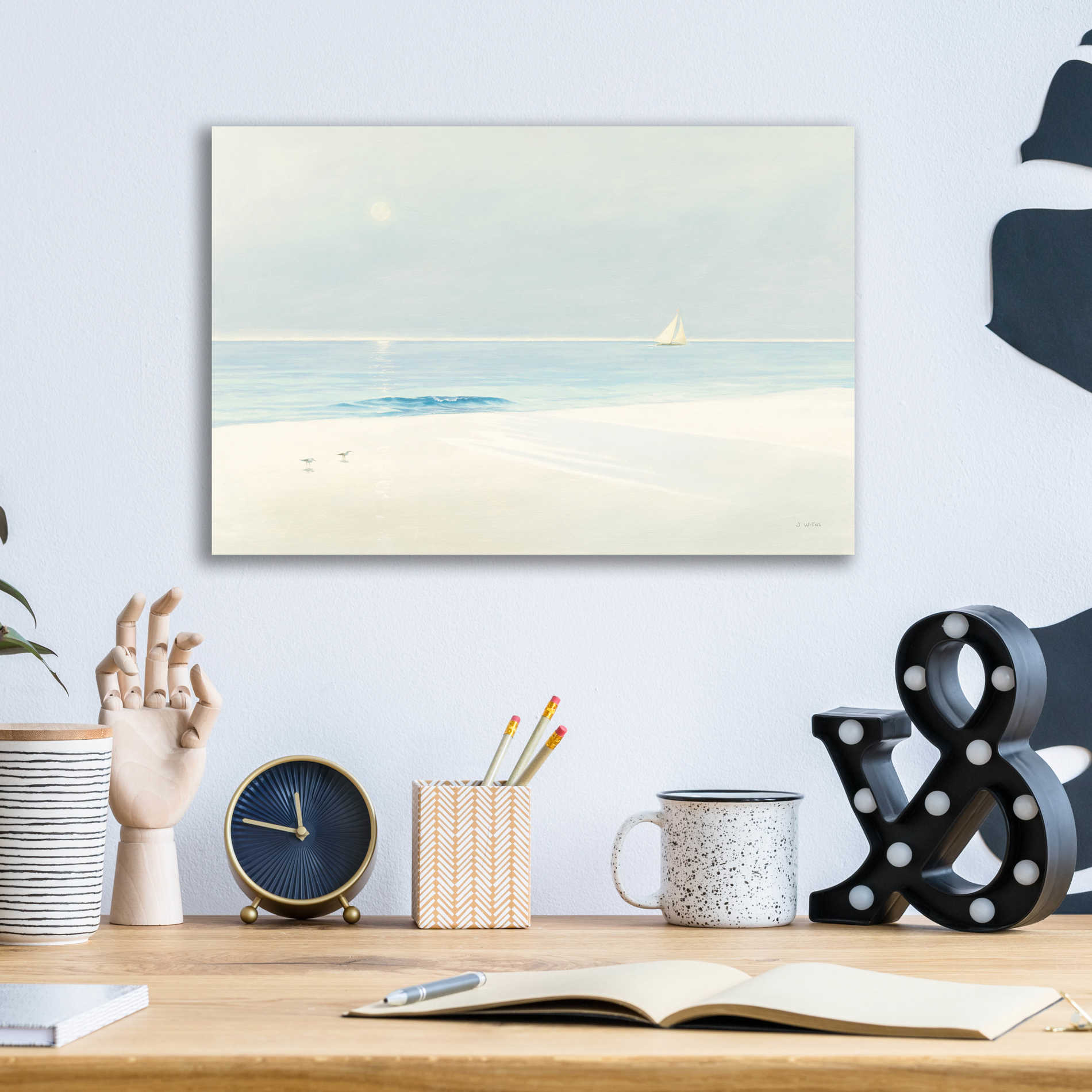 Epic Art 'Serene Beach' by James Wiens, Acrylic Glass Wall Art,16x12