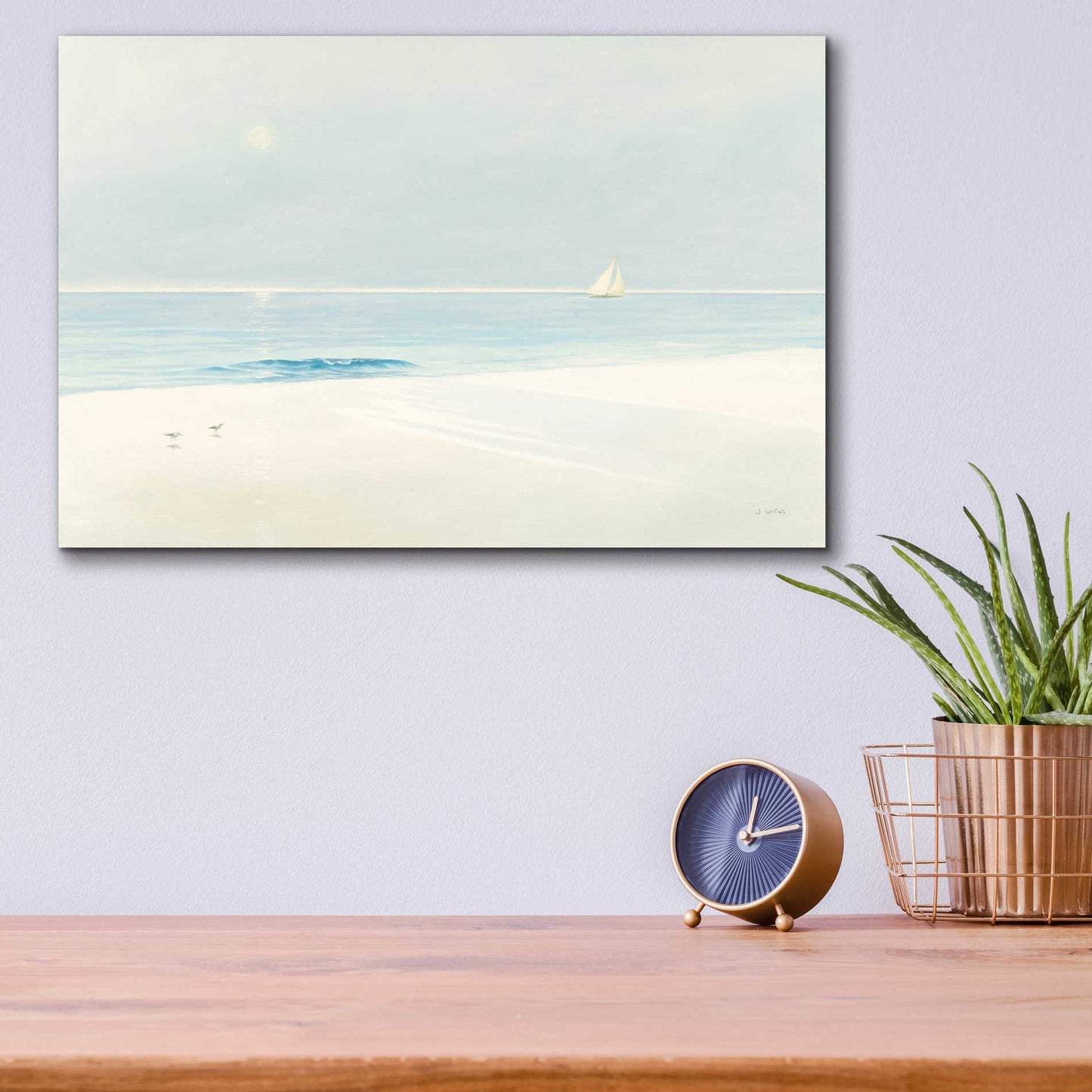 Epic Art 'Serene Beach' by James Wiens, Acrylic Glass Wall Art,16x12