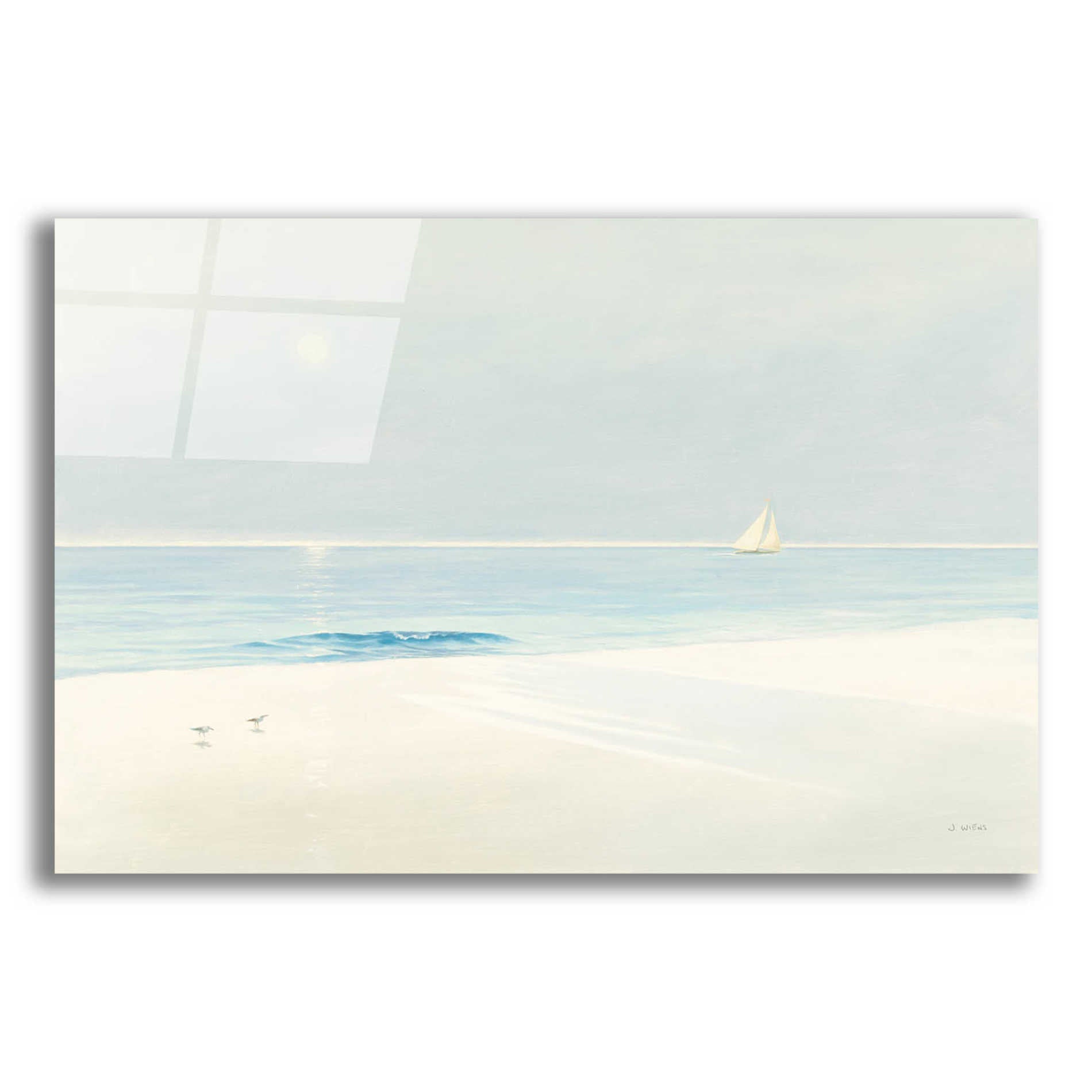 Epic Art 'Serene Beach' by James Wiens, Acrylic Glass Wall Art,18x12x1.1x0,26x18x1.1x0,40x26x1.74x0,60x40x1.74x0