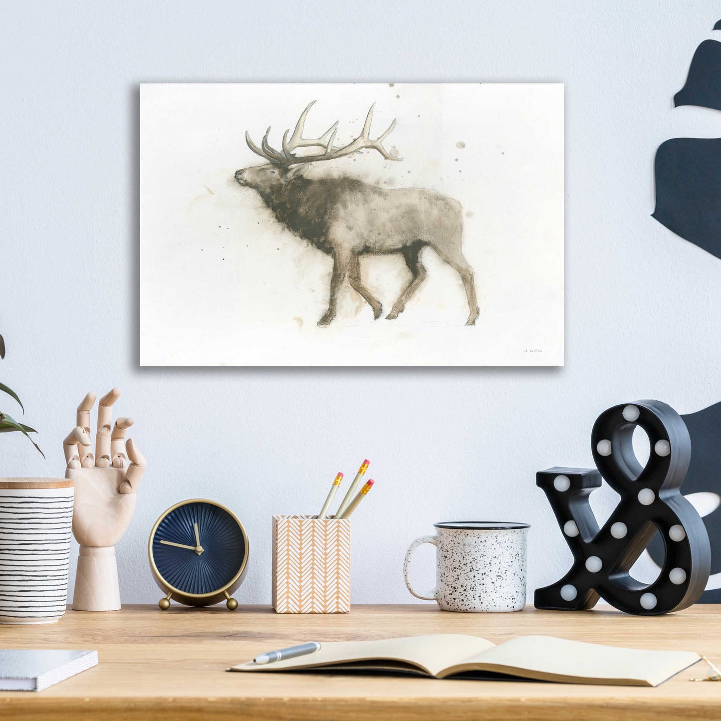 Epic Art 'Elk' by James Wiens, Acrylic Glass Wall Art,16x12