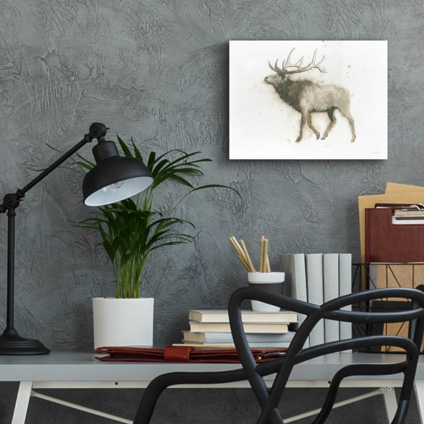 Epic Art 'Elk' by James Wiens, Acrylic Glass Wall Art,16x12