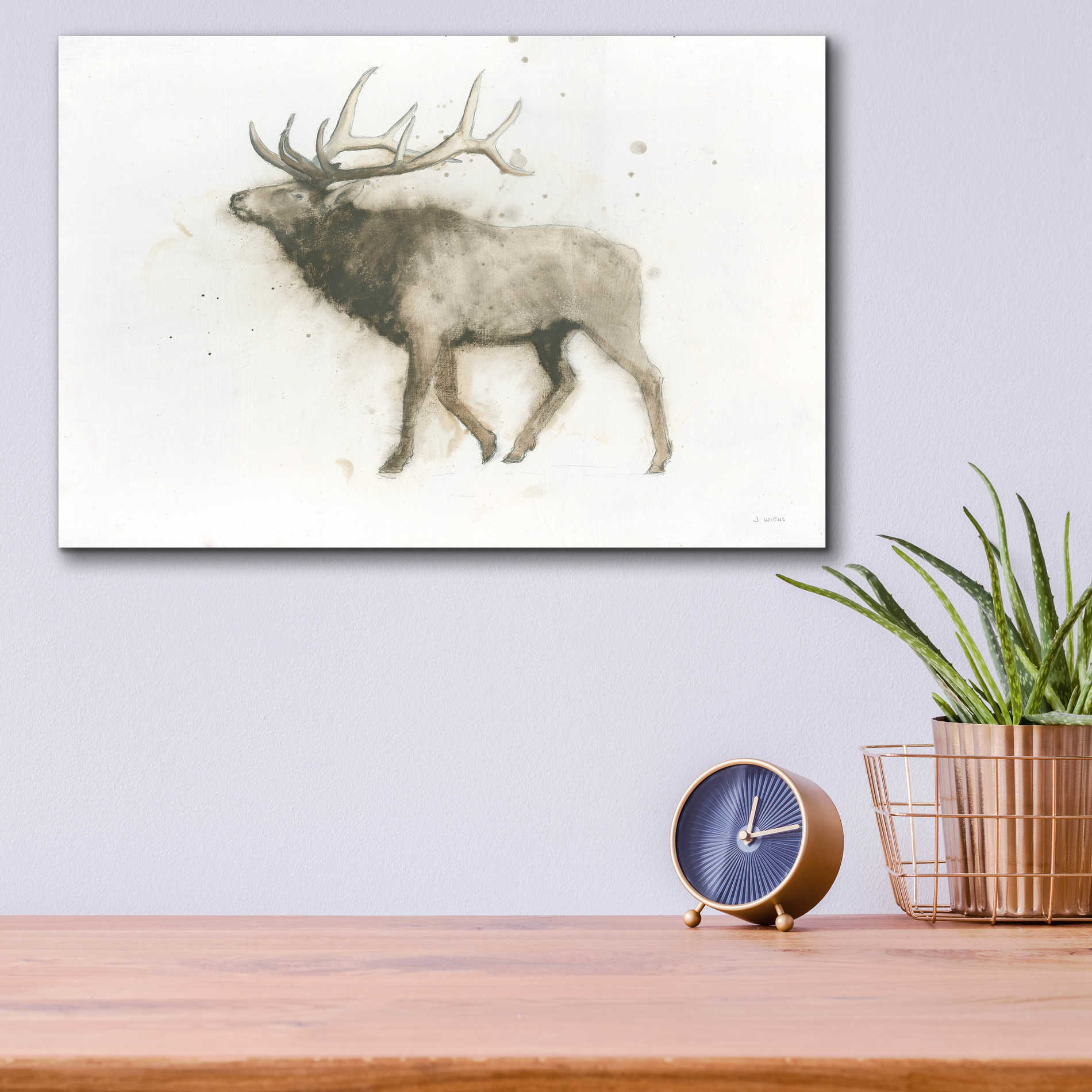 Epic Art 'Elk' by James Wiens, Acrylic Glass Wall Art,16x12