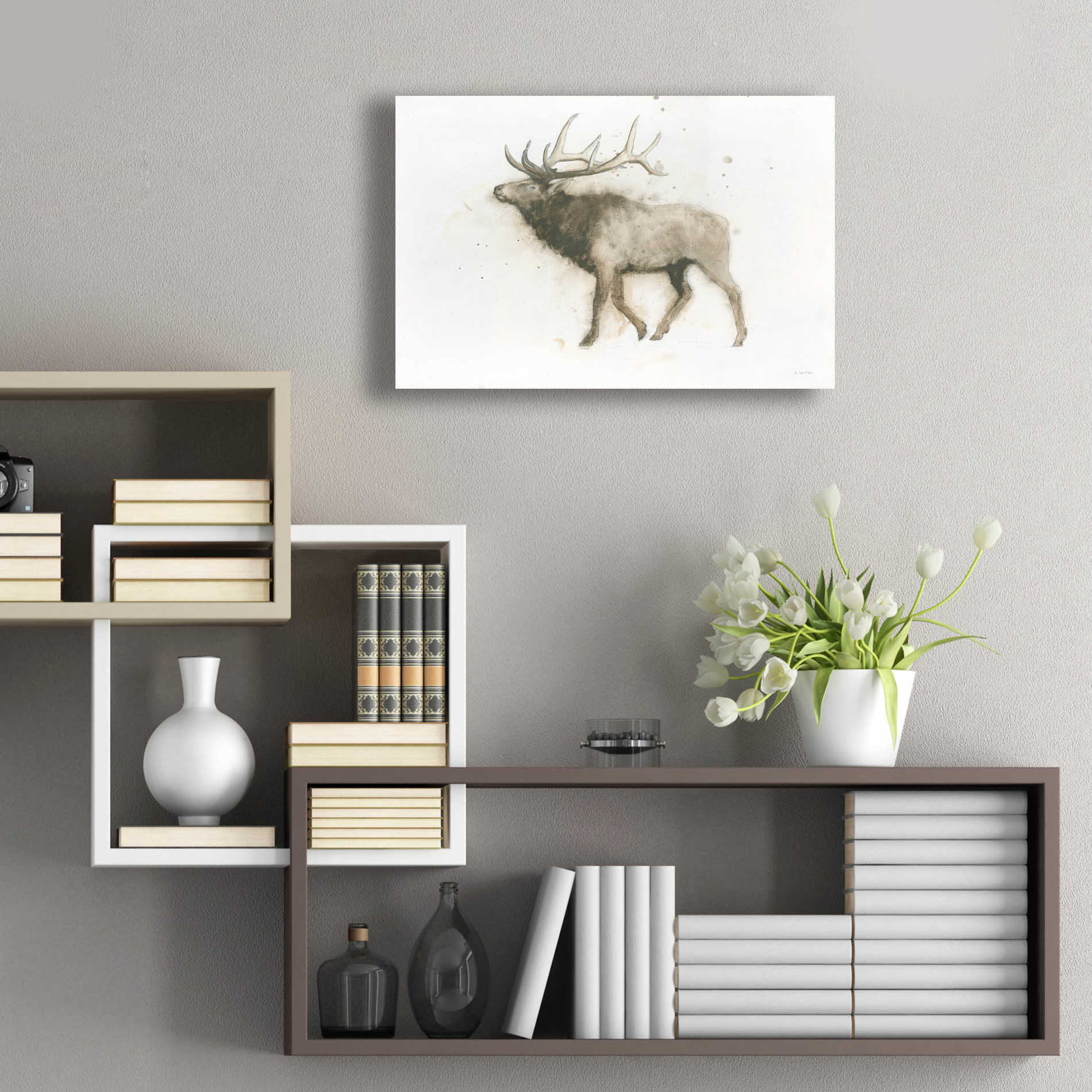 Epic Art 'Elk' by James Wiens, Acrylic Glass Wall Art,24x16