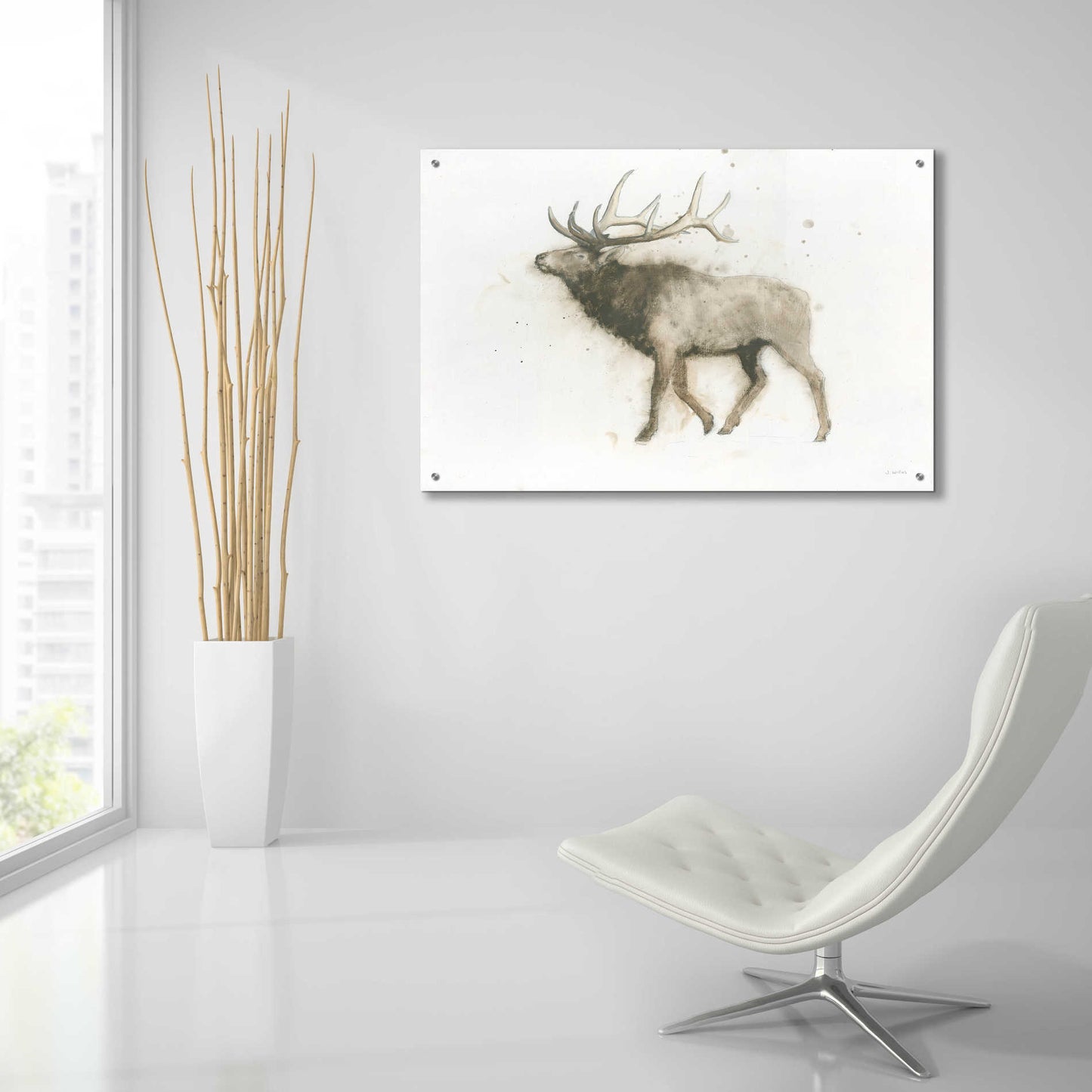 Epic Art 'Elk' by James Wiens, Acrylic Glass Wall Art,36x24