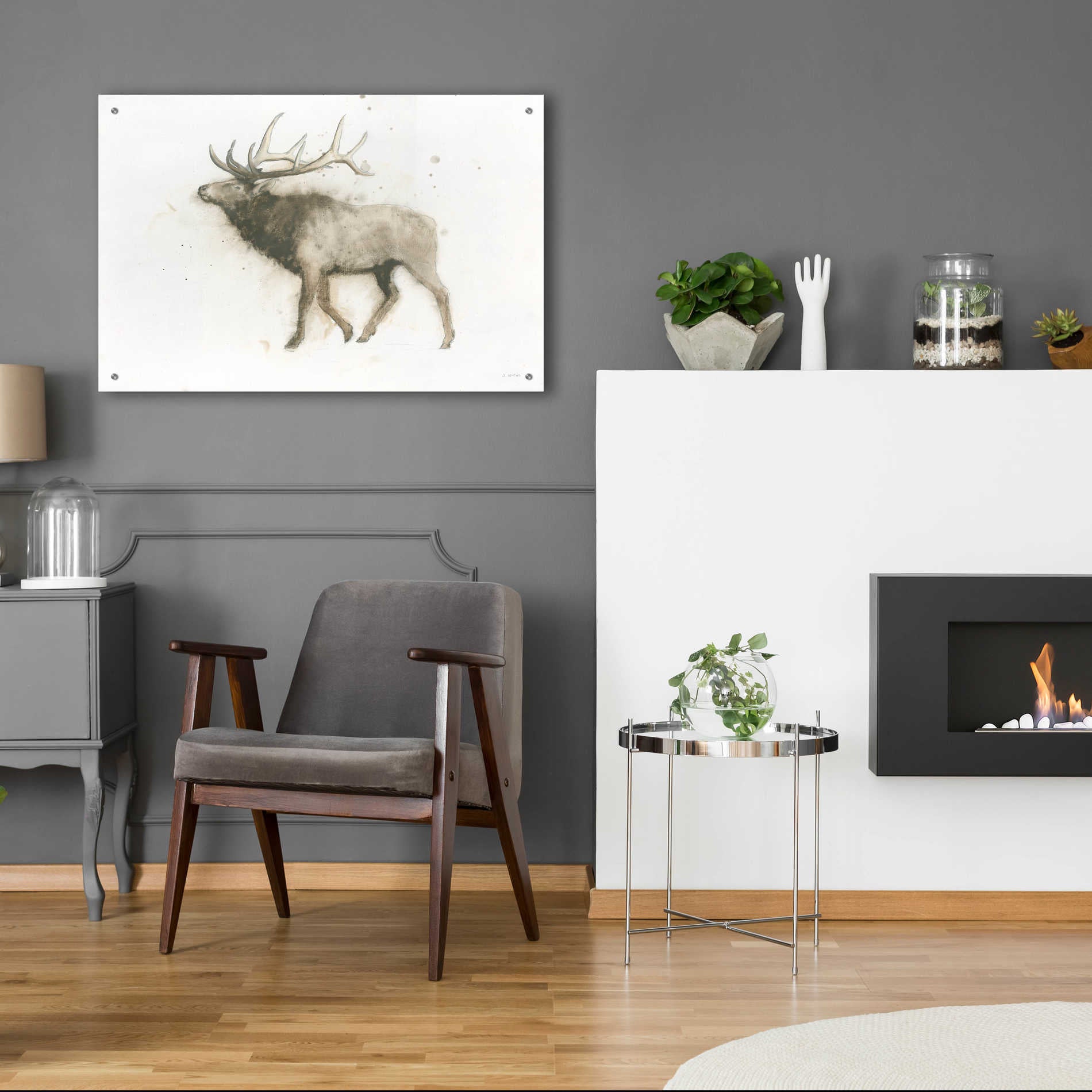 Epic Art 'Elk' by James Wiens, Acrylic Glass Wall Art,36x24