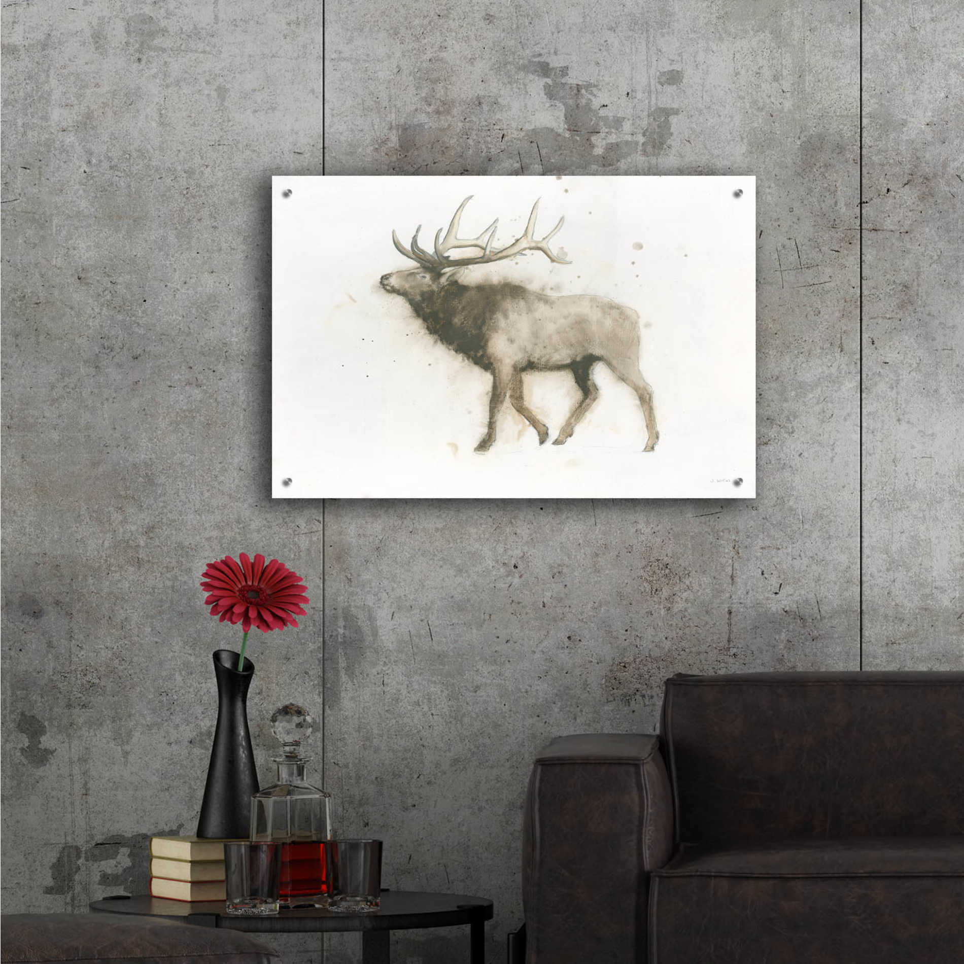 Epic Art 'Elk' by James Wiens, Acrylic Glass Wall Art,36x24