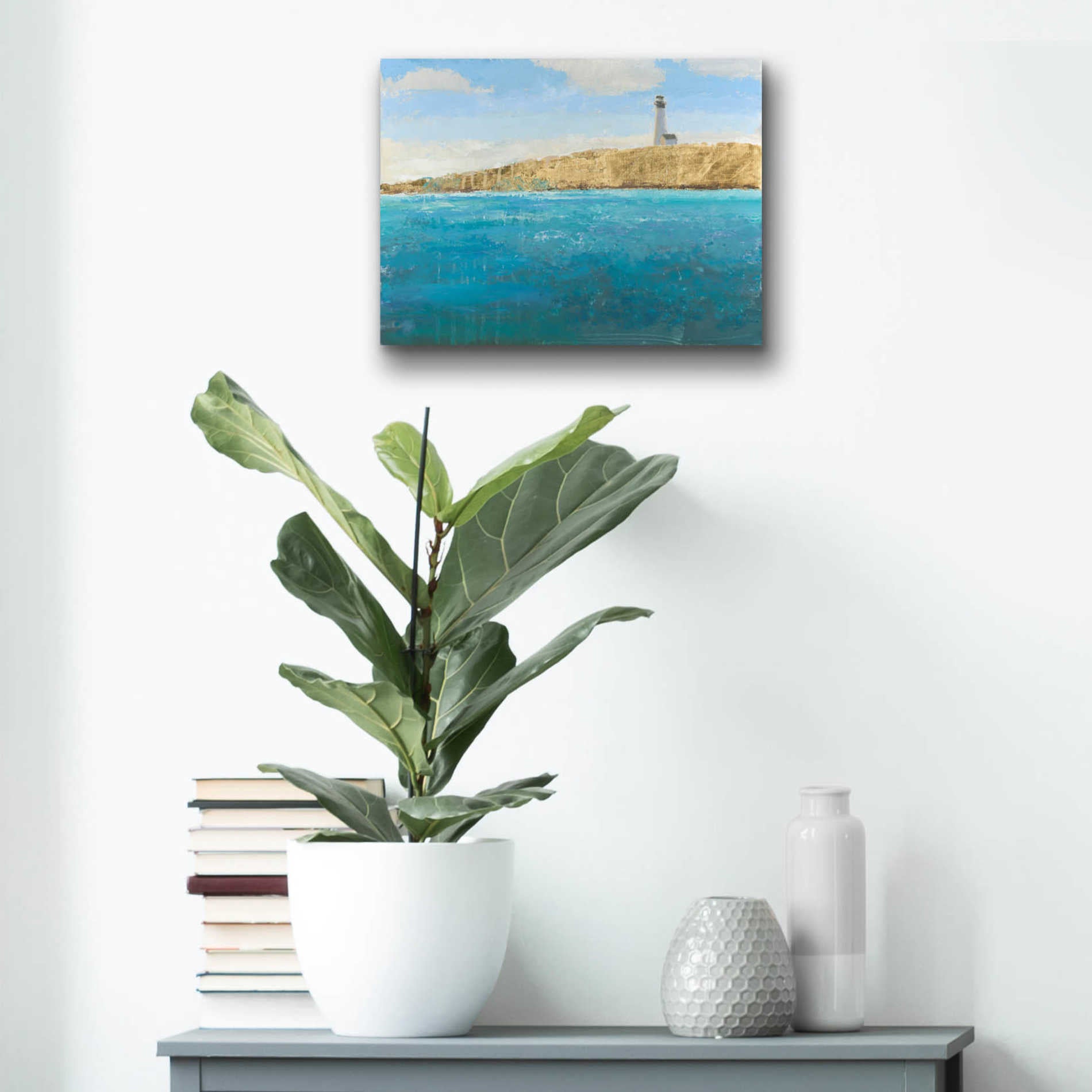 Epic Art 'Lighthouse Seascape II' by James Wiens, Acrylic Glass Wall Art,16x12