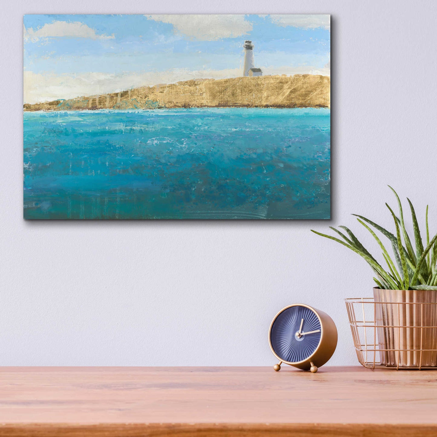 Epic Art 'Lighthouse Seascape II' by James Wiens, Acrylic Glass Wall Art,16x12