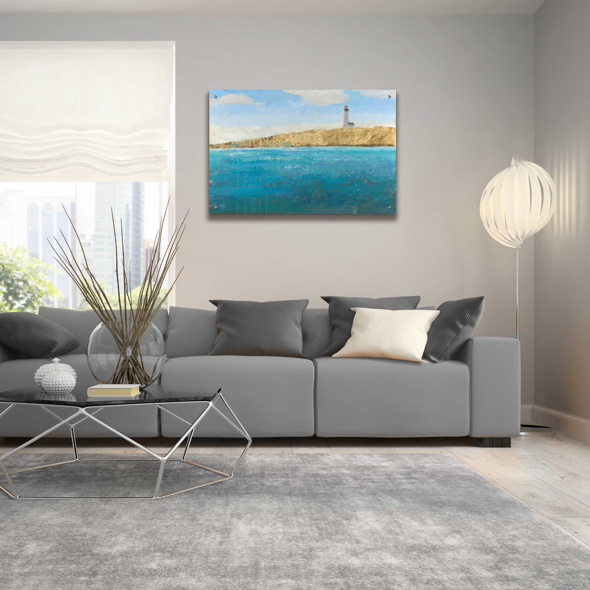 Epic Art 'Lighthouse Seascape II' by James Wiens, Acrylic Glass Wall Art,36x24