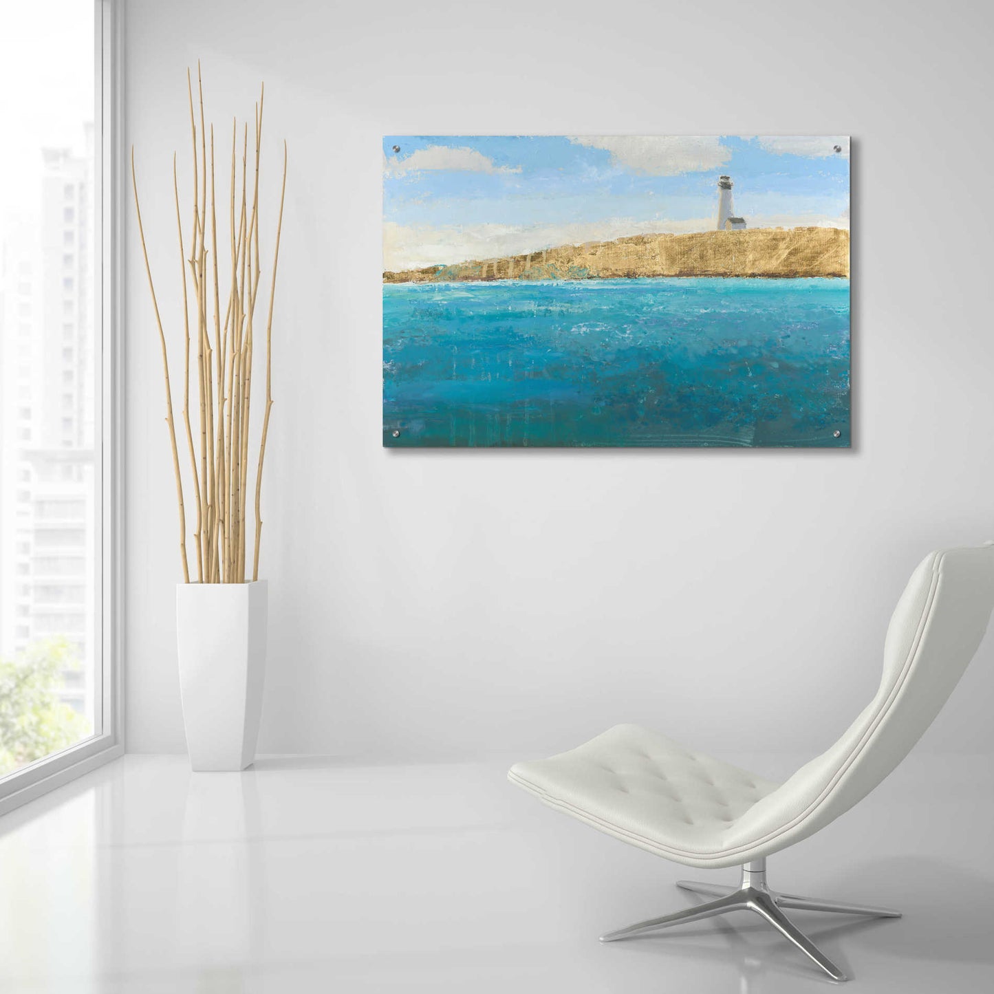 Epic Art 'Lighthouse Seascape II' by James Wiens, Acrylic Glass Wall Art,36x24