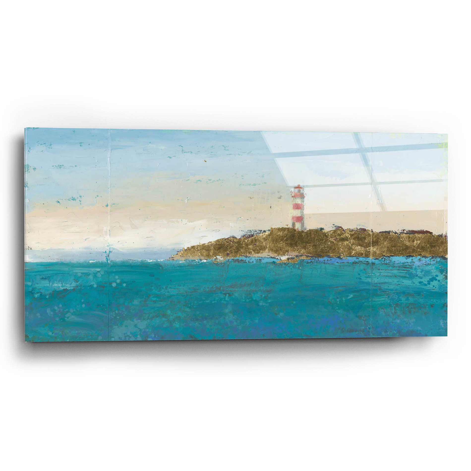 Epic Art 'Lighthouse Seascape I' by James Wiens, Acrylic Glass Wall Art,24x12