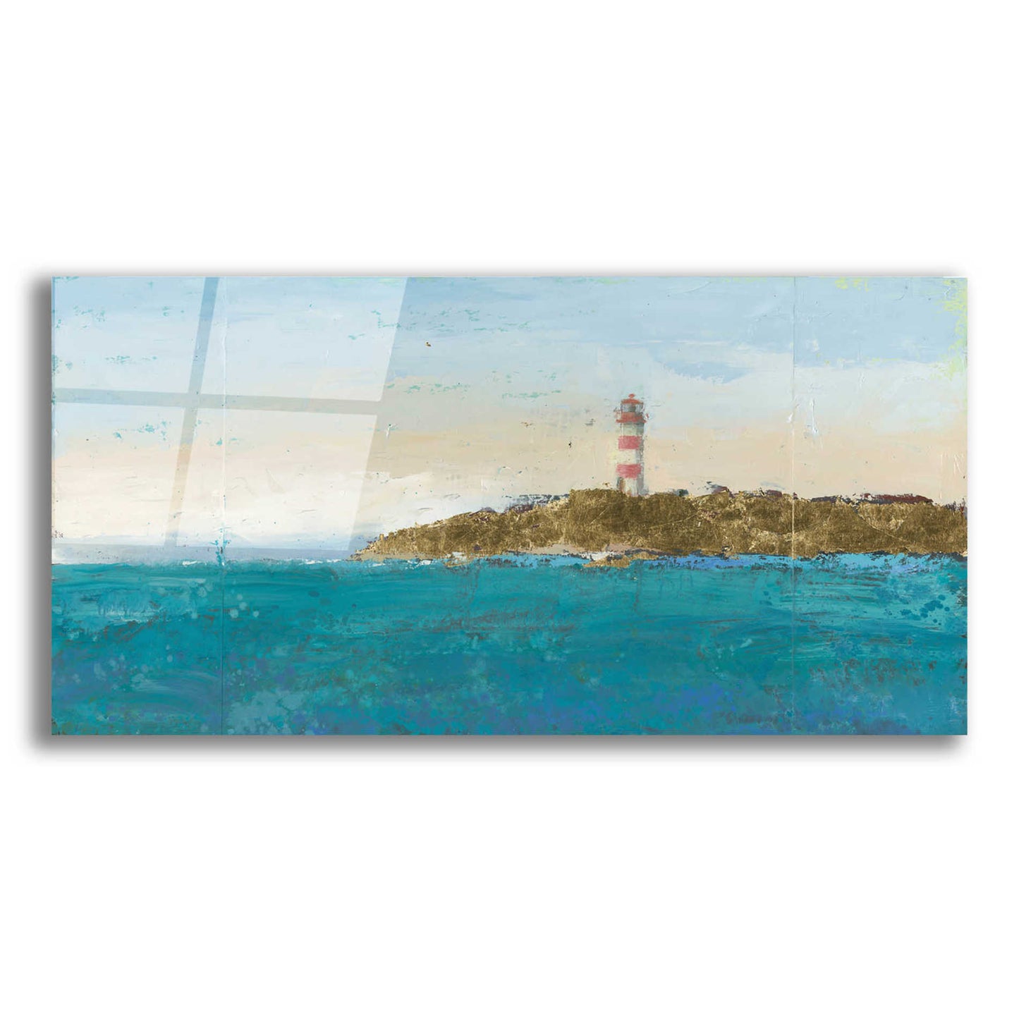 Epic Art 'Lighthouse Seascape I' by James Wiens, Acrylic Glass Wall Art,24x12