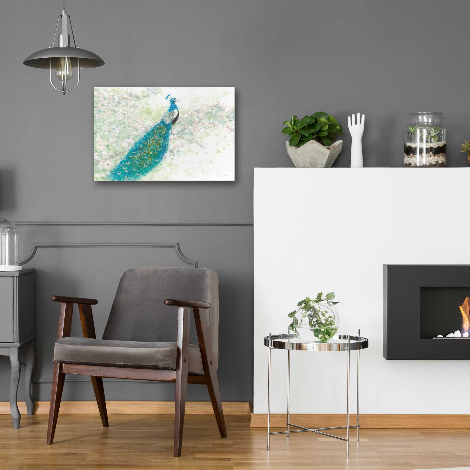 Epic Art 'Spring Peacock I' by James Wiens, Acrylic Glass Wall Art,24x16