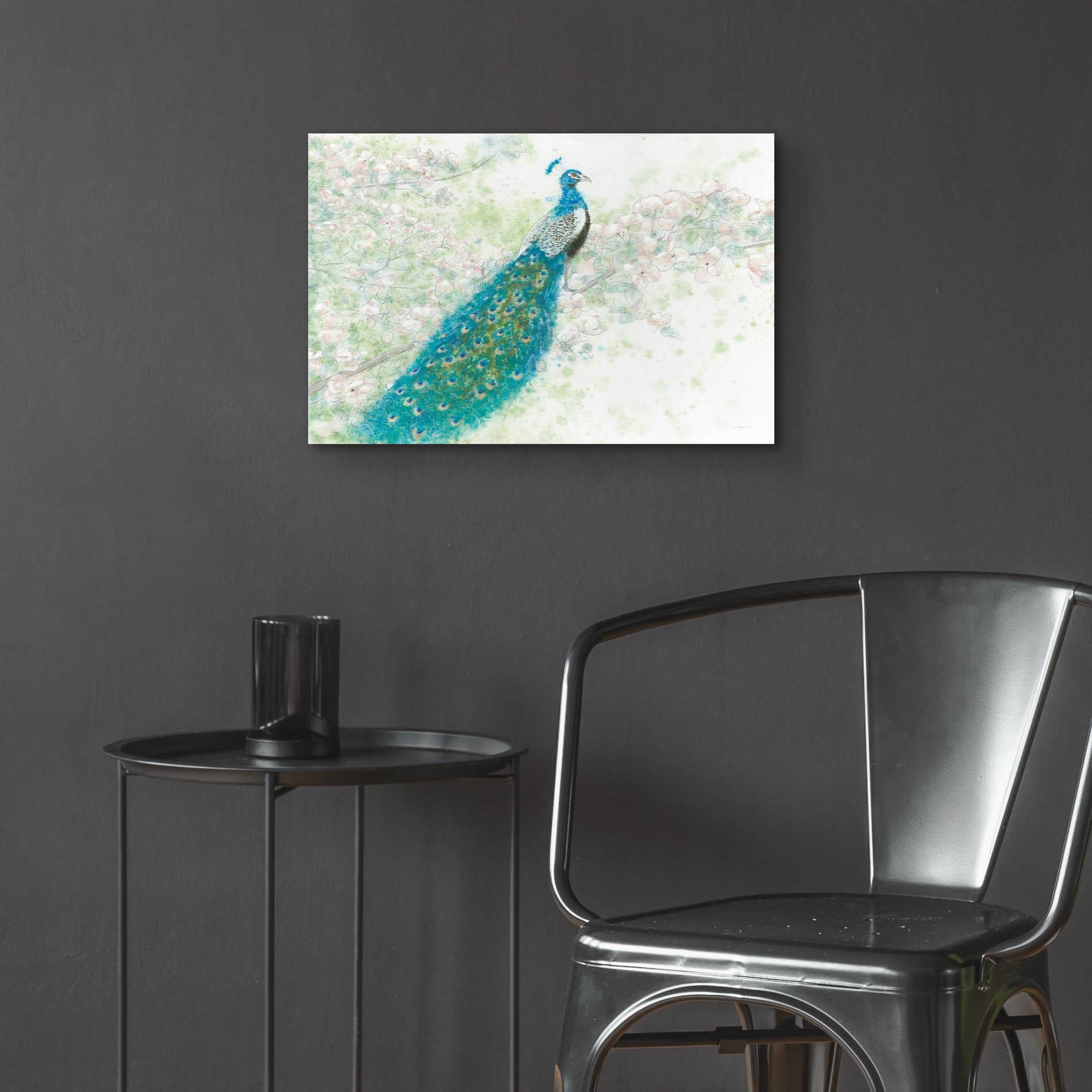 Epic Art 'Spring Peacock I' by James Wiens, Acrylic Glass Wall Art,24x16