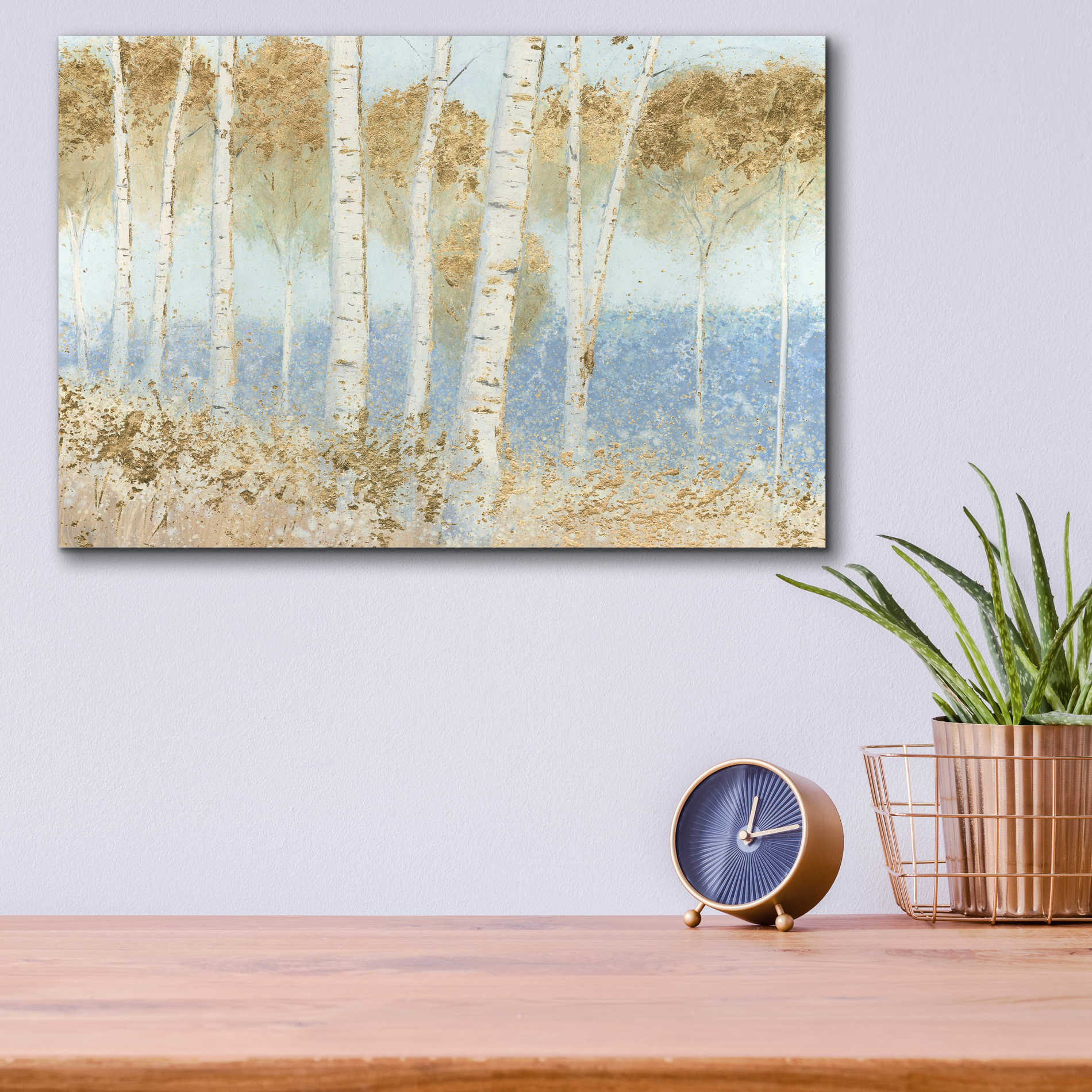 Epic Art 'Summer Birches' by James Wiens, Acrylic Glass Wall Art,16x12