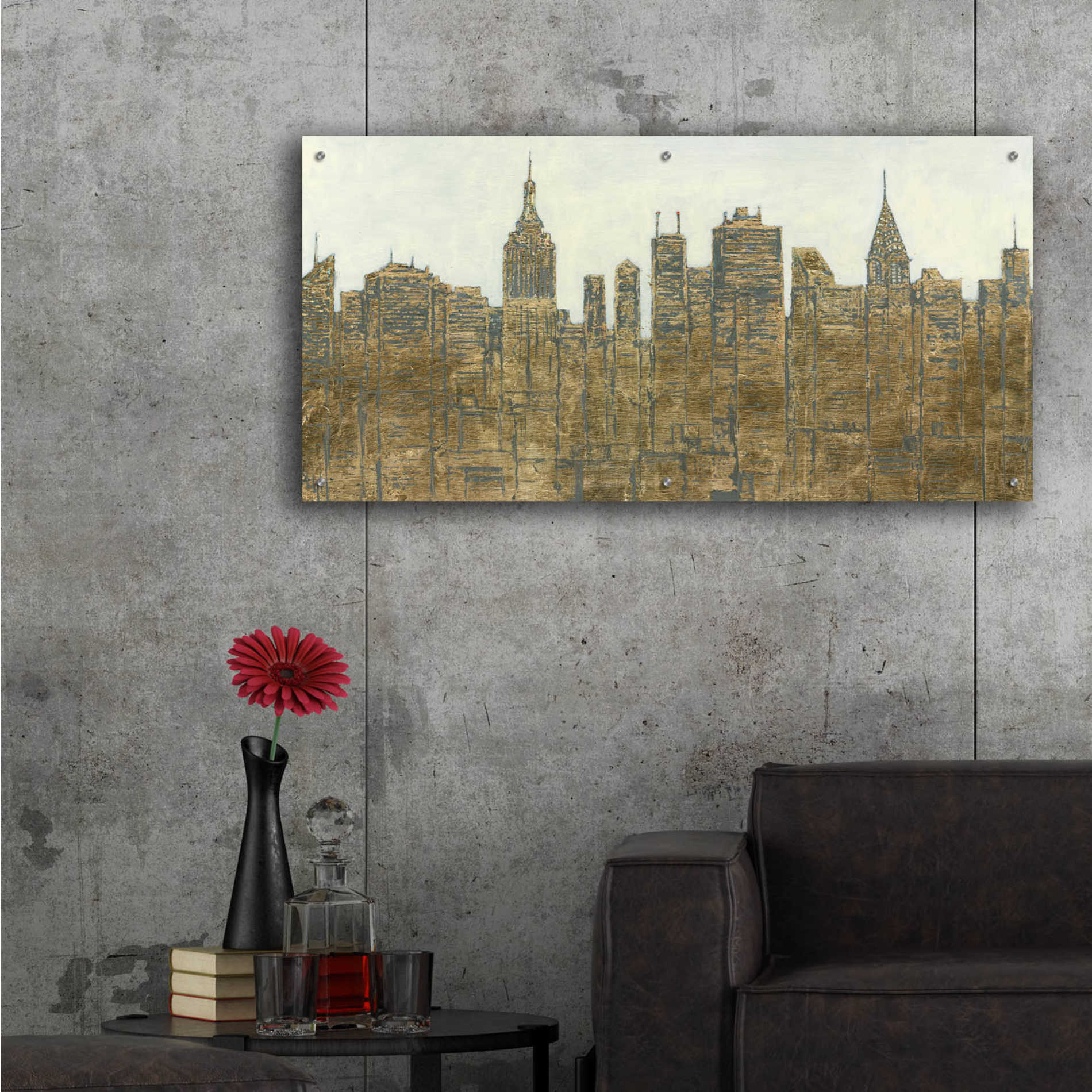 Epic Art 'Lavish Skyline' by James Wiens, Acrylic Glass Wall Art,48x24