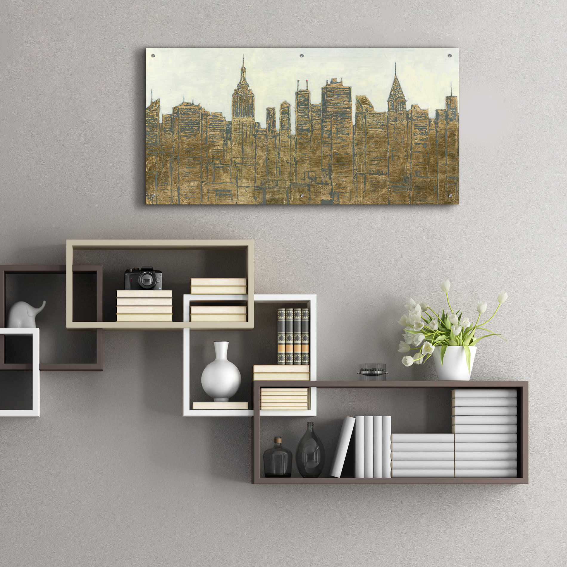 Epic Art 'Lavish Skyline' by James Wiens, Acrylic Glass Wall Art,48x24