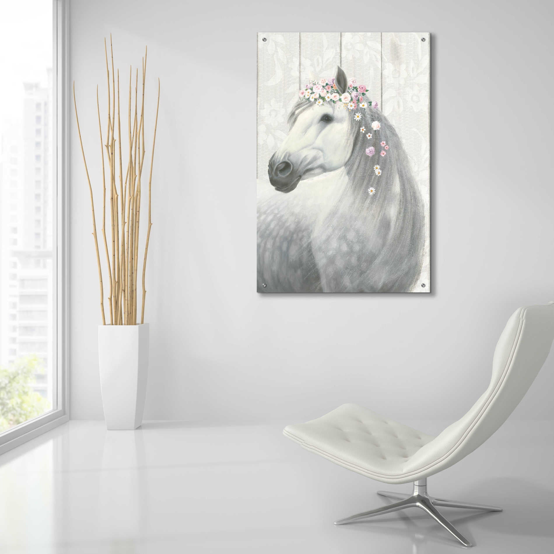 Epic Art 'Spirit Stallion II on wood' by James Wiens, Acrylic Glass Wall Art,24x36