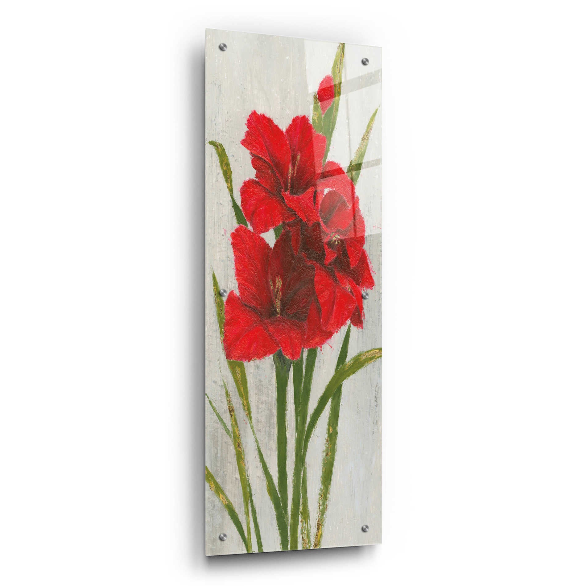 Epic Art 'Red Simplicity I' by James Wiens, Acrylic Glass Wall Art,16x48